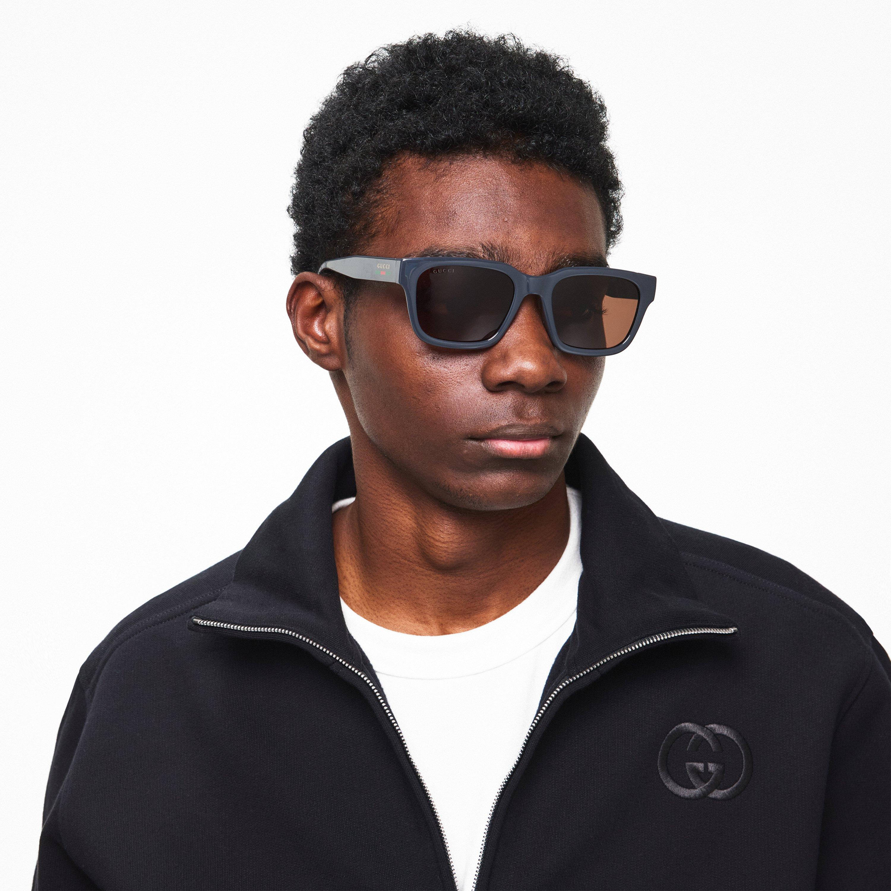 Grey/Brown - Gucci - Wayfarer Sunglasse - 2