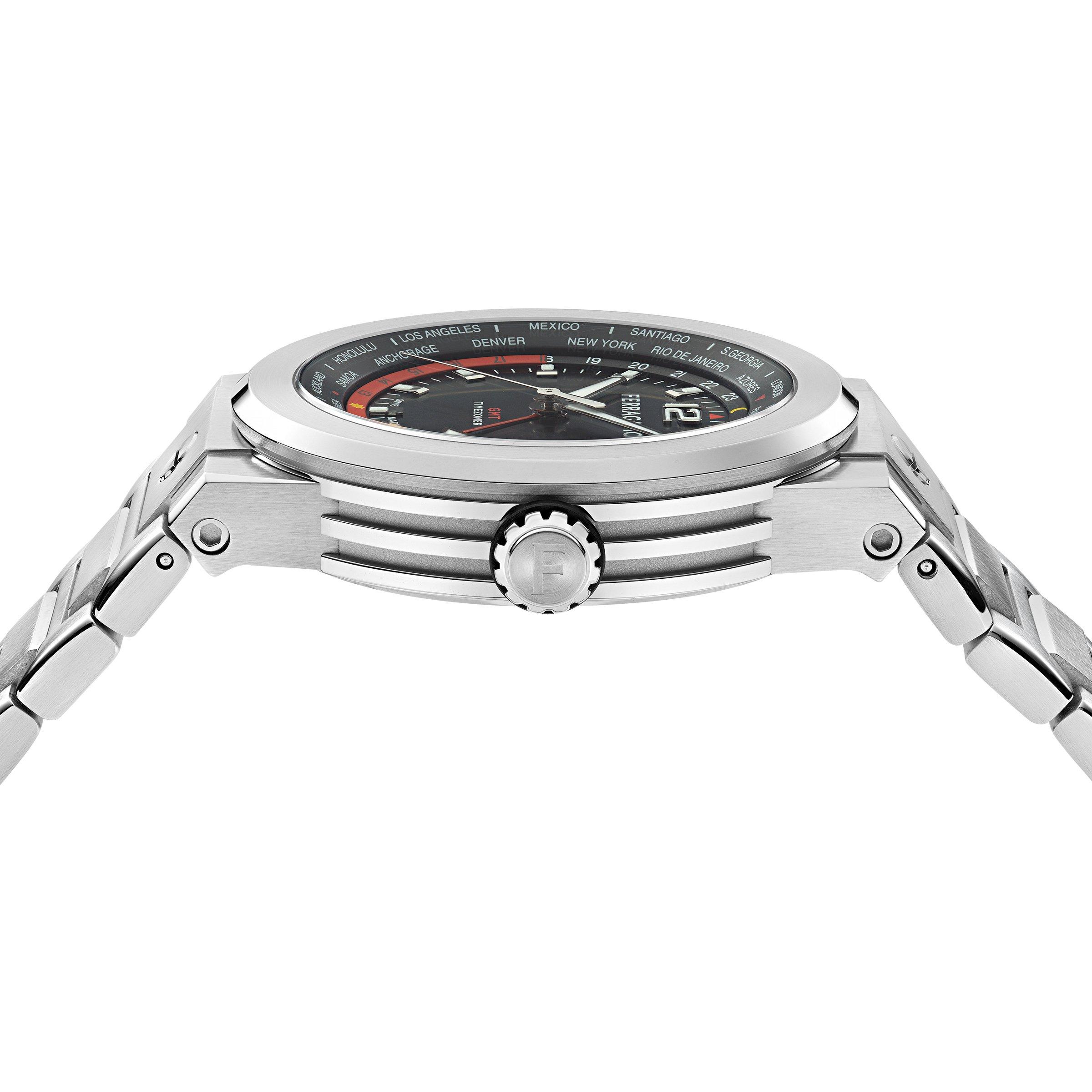 Black/Silver - Ferragamo - Men's F-80 Tonneau Analogue Quartz Watch - 2