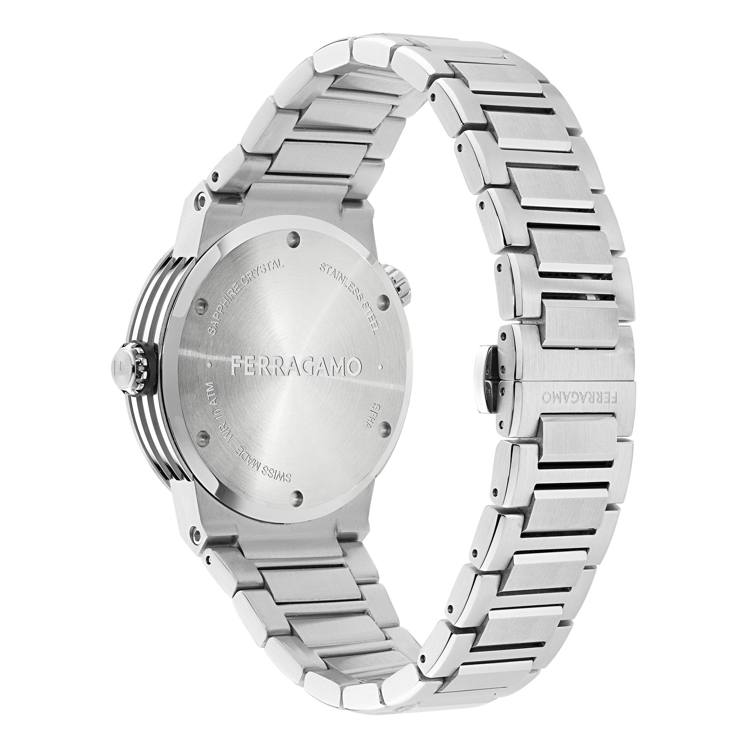 Black/Silver - Ferragamo - Men's F-80 Tonneau Analogue Quartz Watch - 3