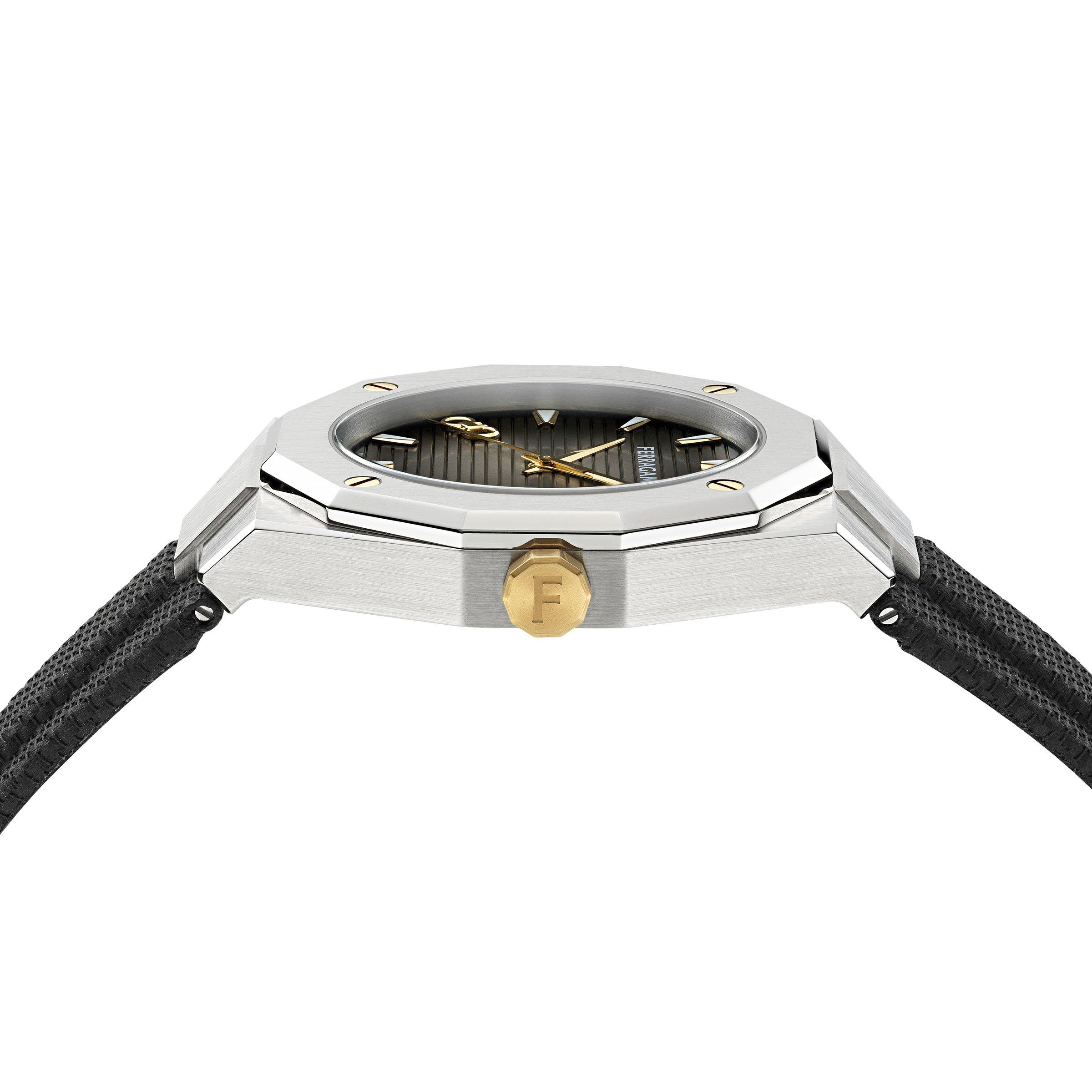 Black/Silver - Ferragamo - Men's F-80 Tonneau Analogue Quartz Watch - 2