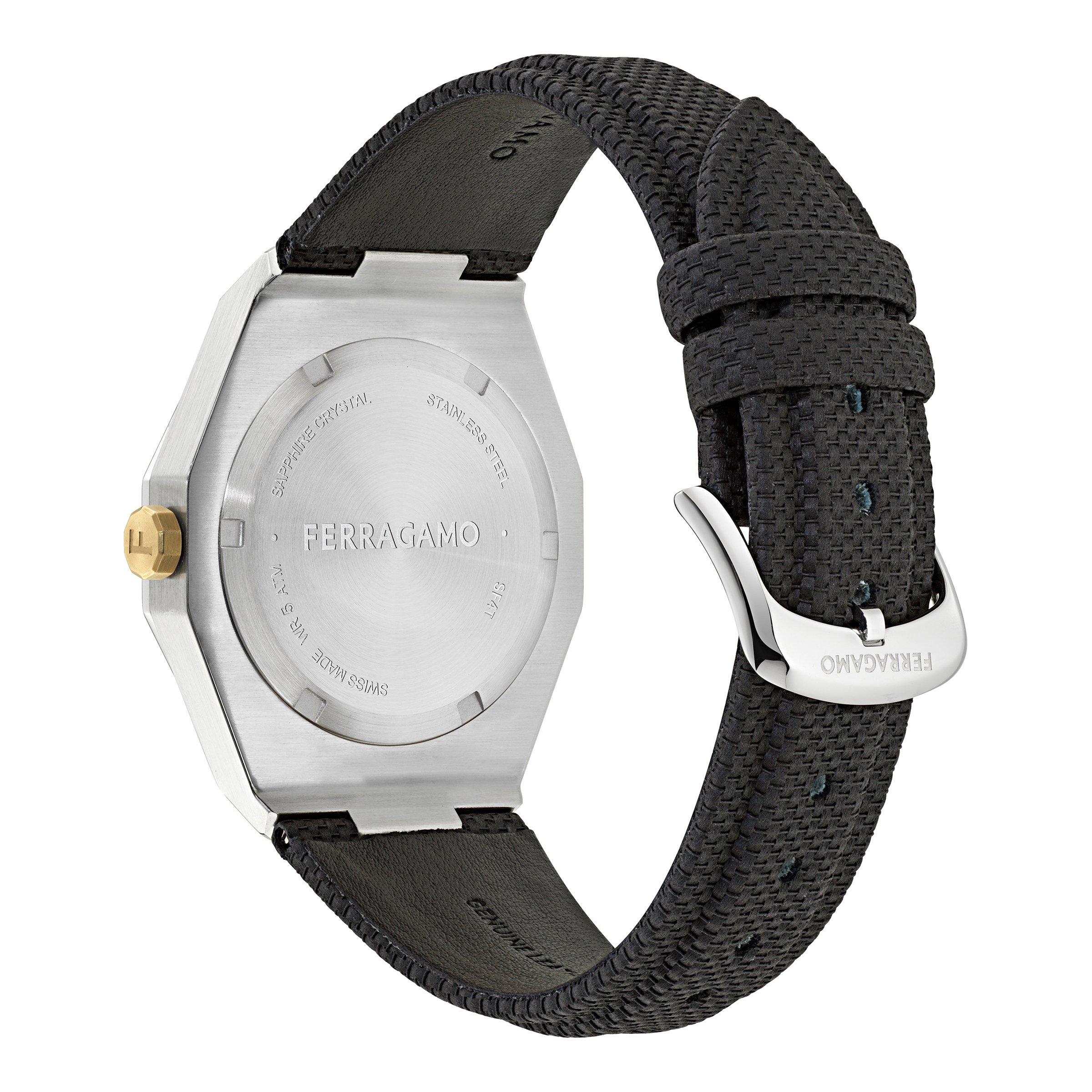 Black/Silver - Ferragamo - Men's F-80 Tonneau Analogue Quartz Watch - 3