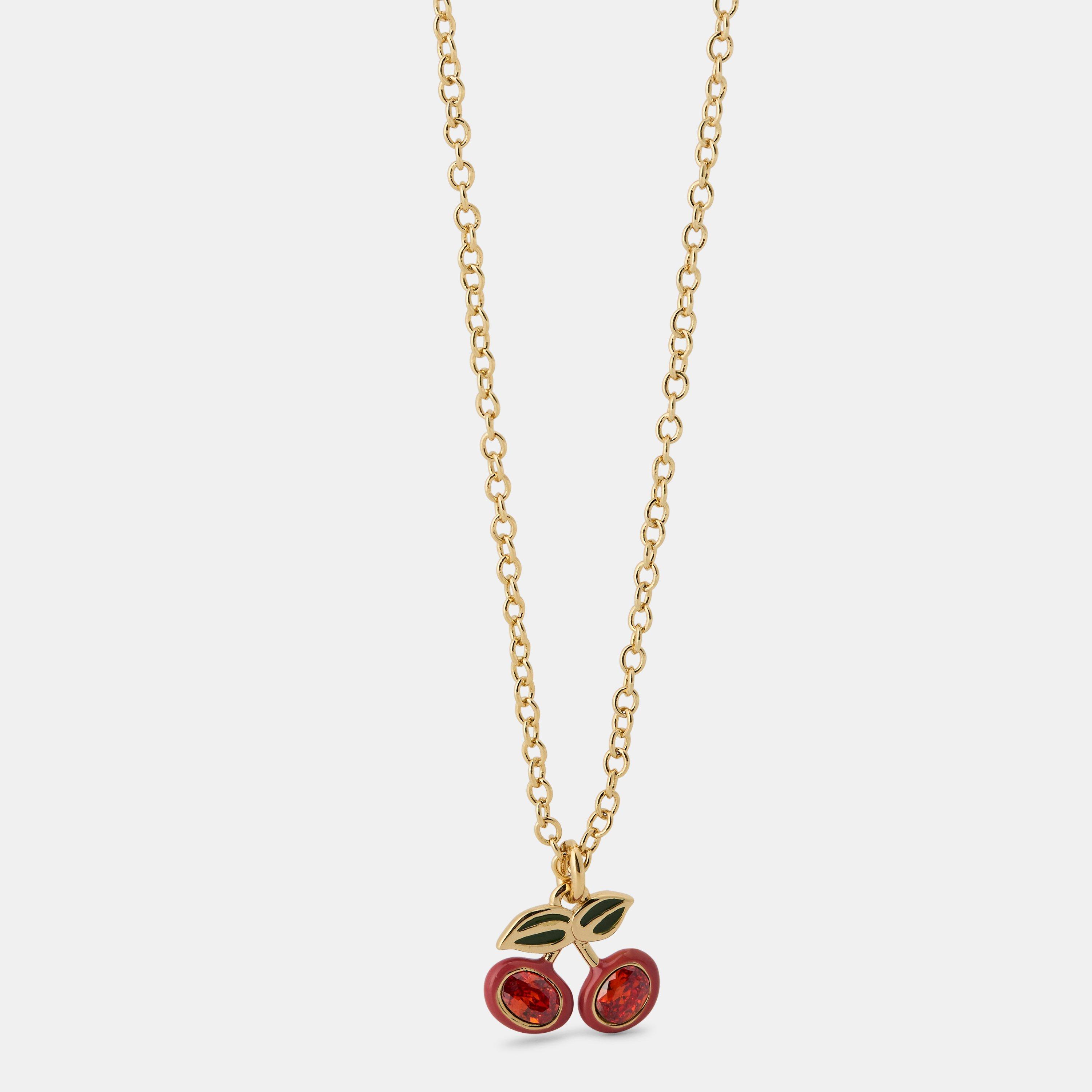 Red - Coach - Women's Cherry Pendant Necklace - 1