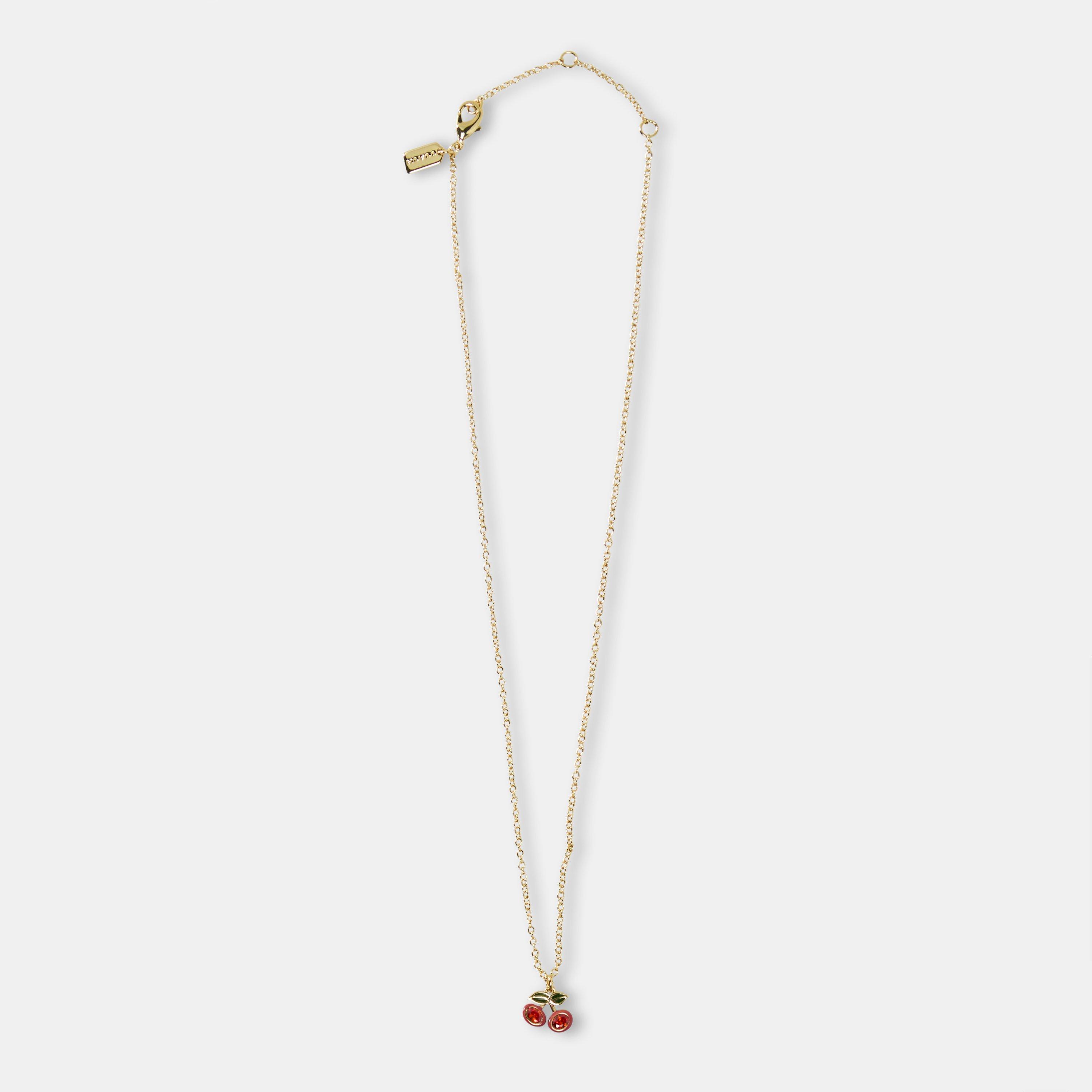 Red - Coach - Women's Cherry Pendant Necklace - 2
