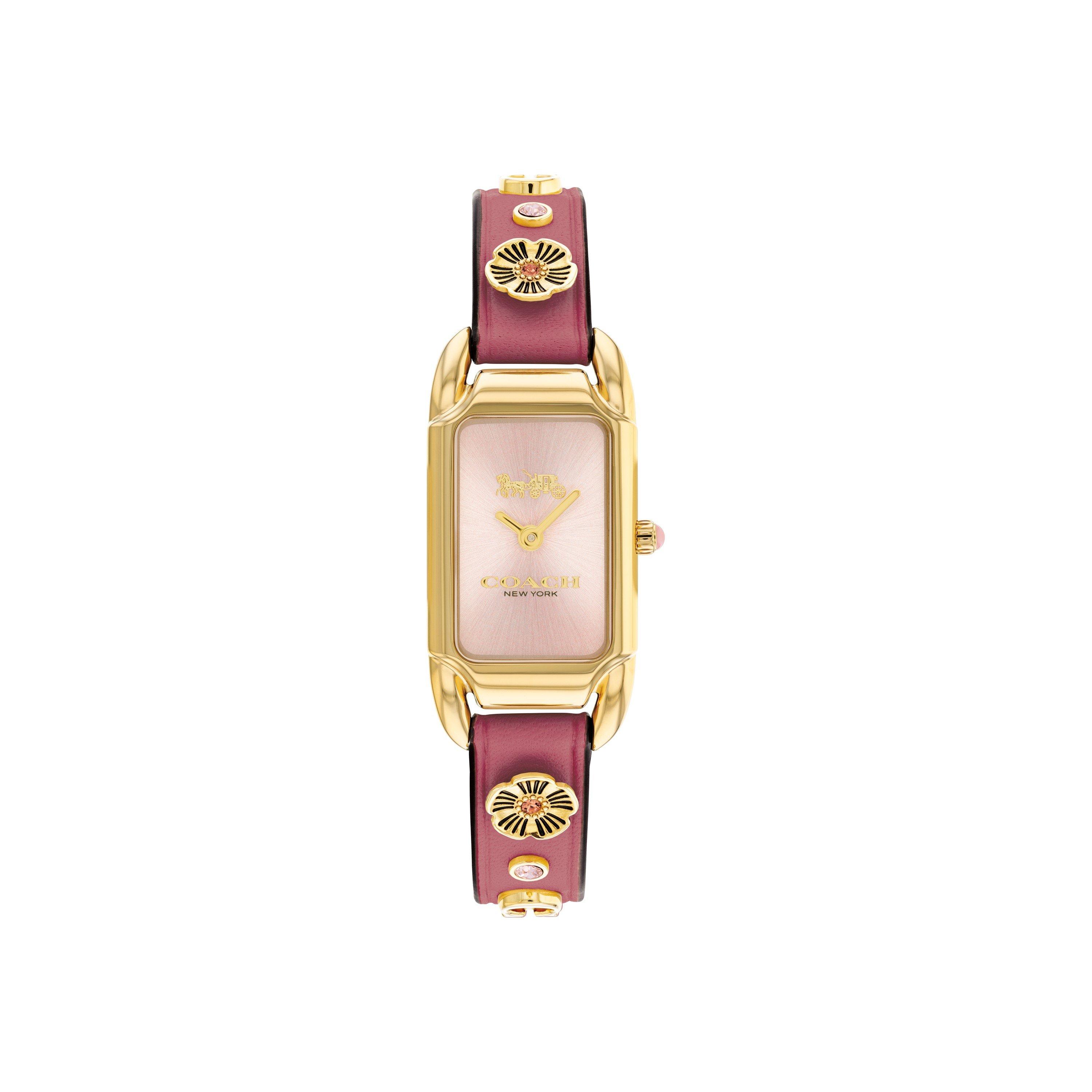 Pink - Coach - Ladies Cadie IP Gold Tank Watch - 1