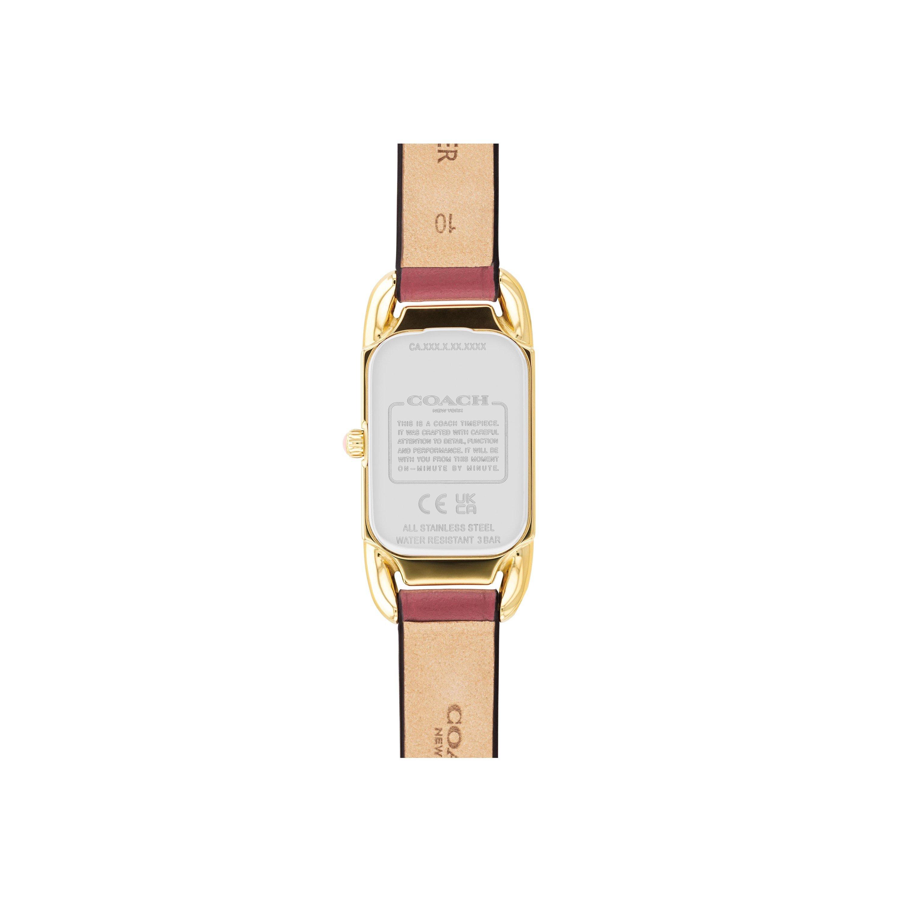 Pink - Coach - Ladies Cadie IP Gold Tank Watch - 2