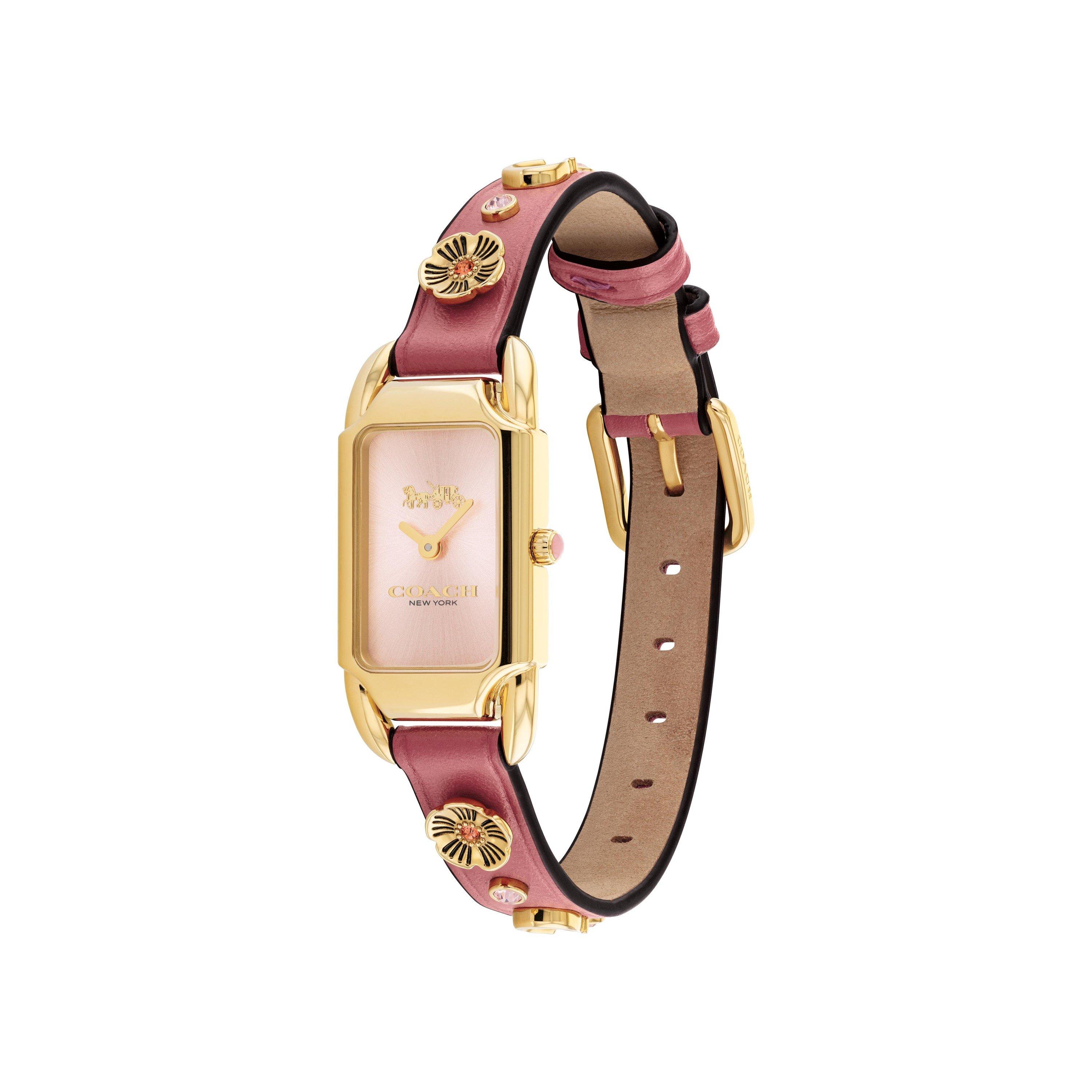 Pink - Coach - Ladies Cadie IP Gold Tank Watch - 3