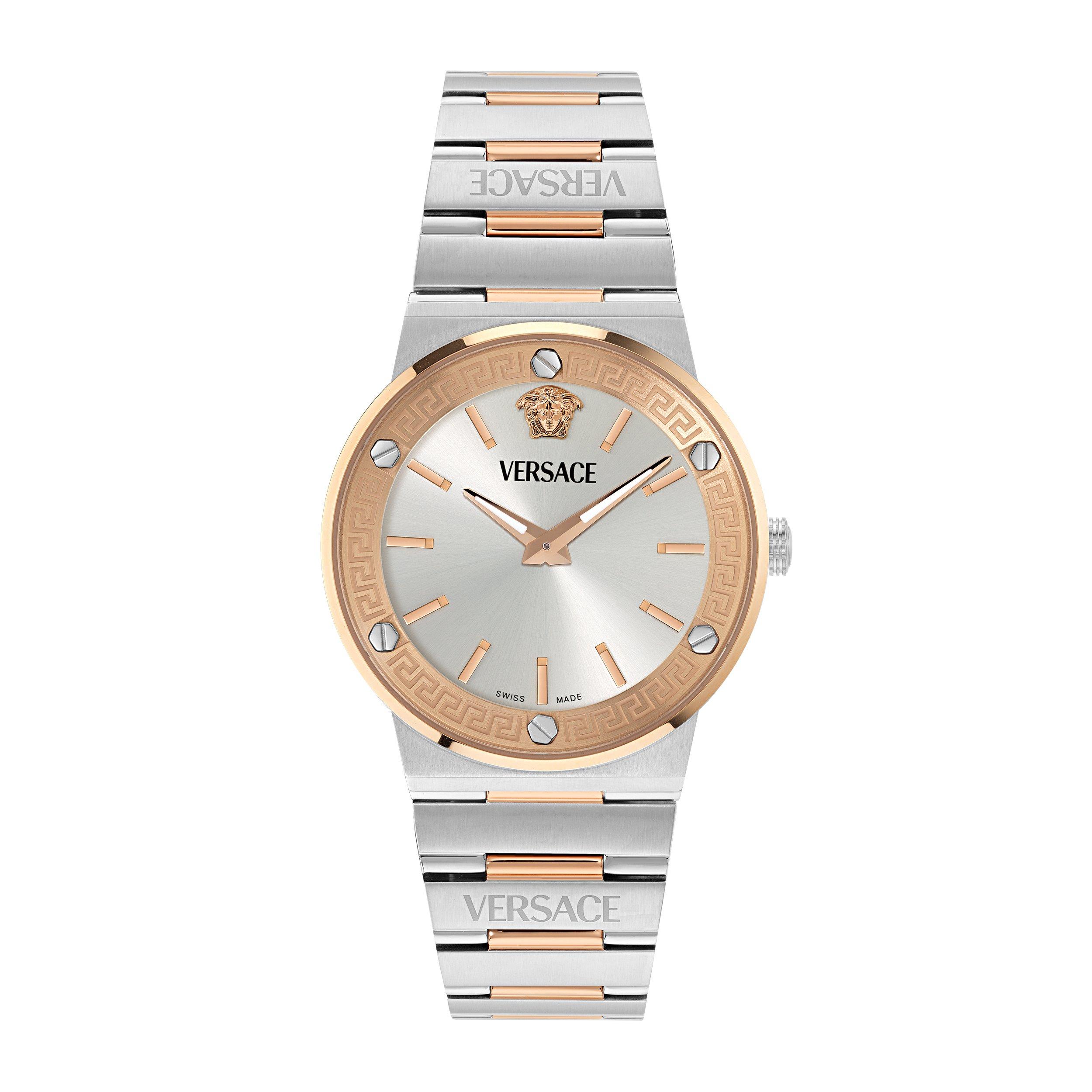 Versace Mens Greca Logo Aereo Watch - Silver - Size 38 mm