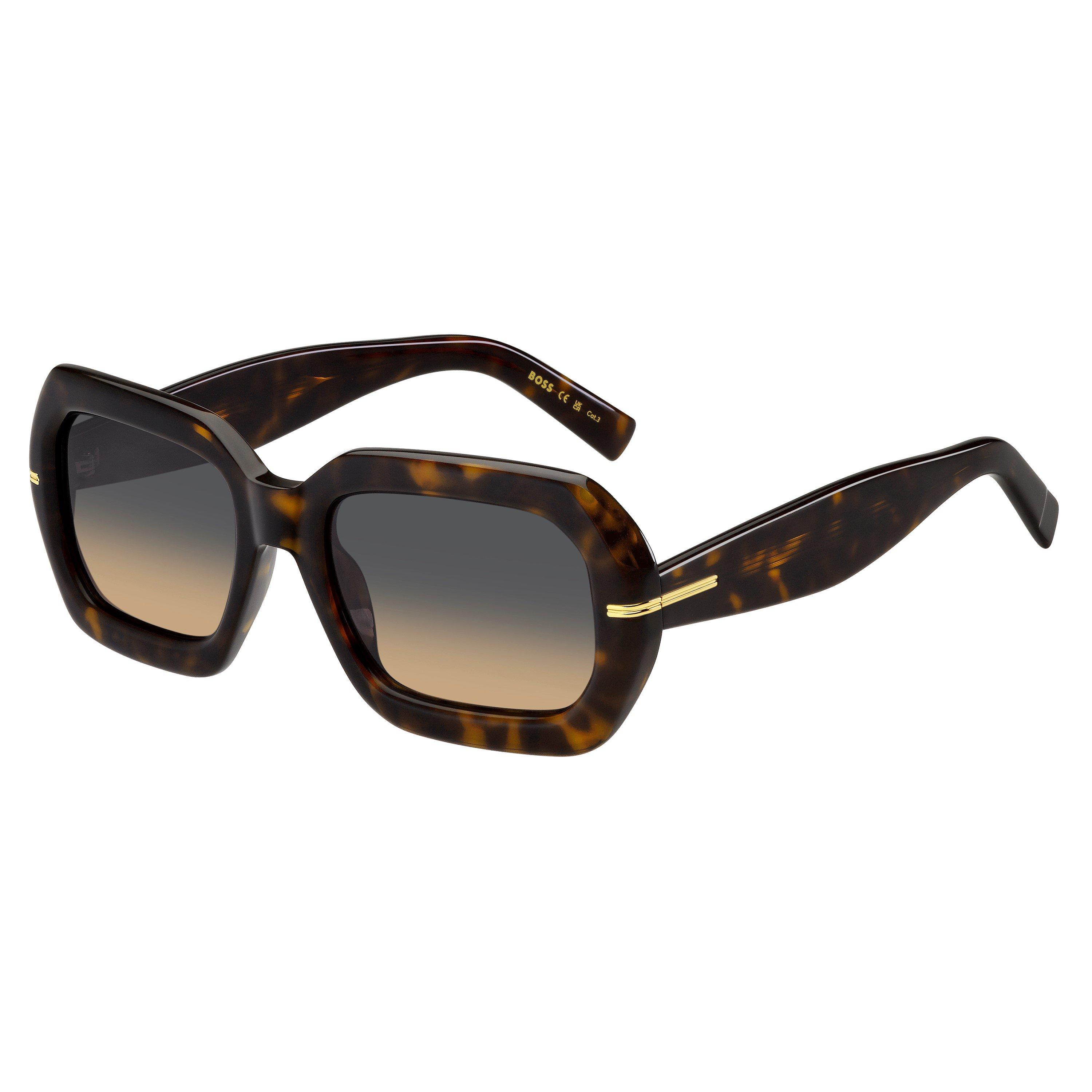 Boss Women's Rectangular Round Sunglasses - Havana - 54 cm