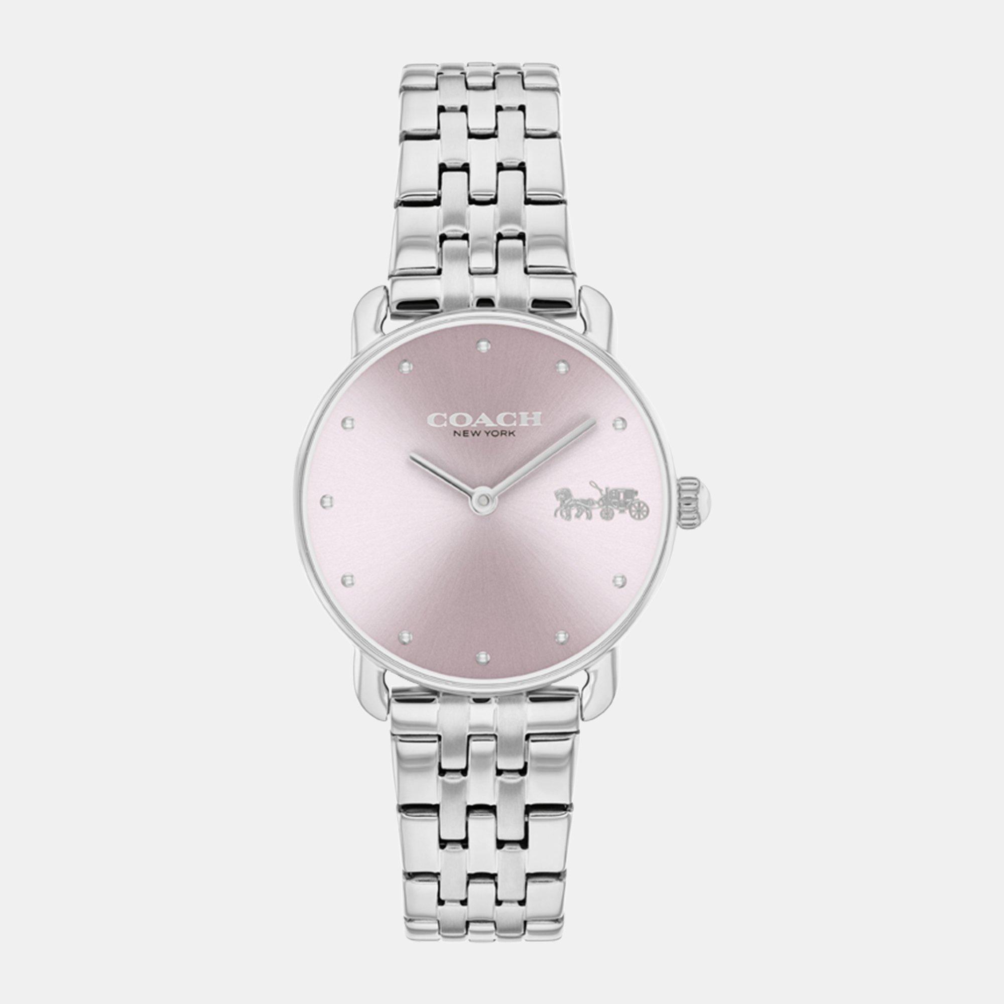 Pink/Silver - Coach - Ladies Elliot Gold IP Bracelet Watch - 1