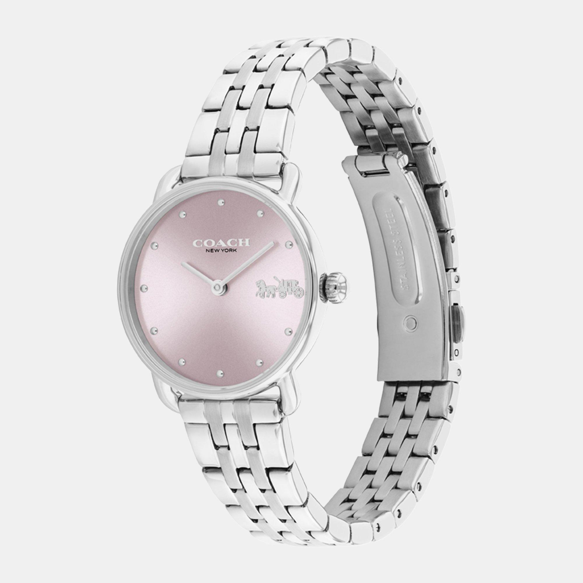 Pink/Silver - Coach - Ladies Elliot Gold IP Bracelet Watch - 2