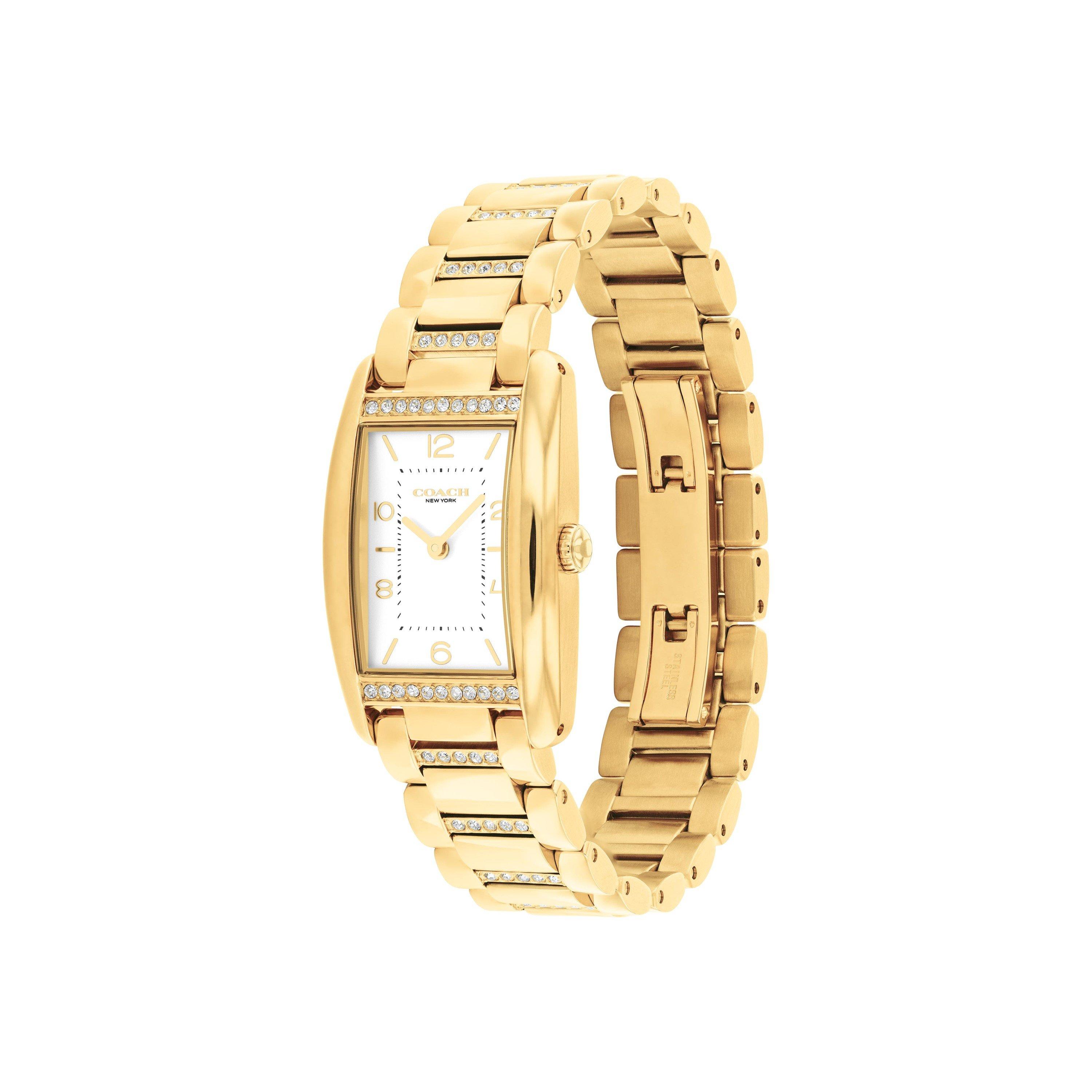 Gold - Coach - Ladies Reese Gold IP Crystal Bracelet Watch - 2
