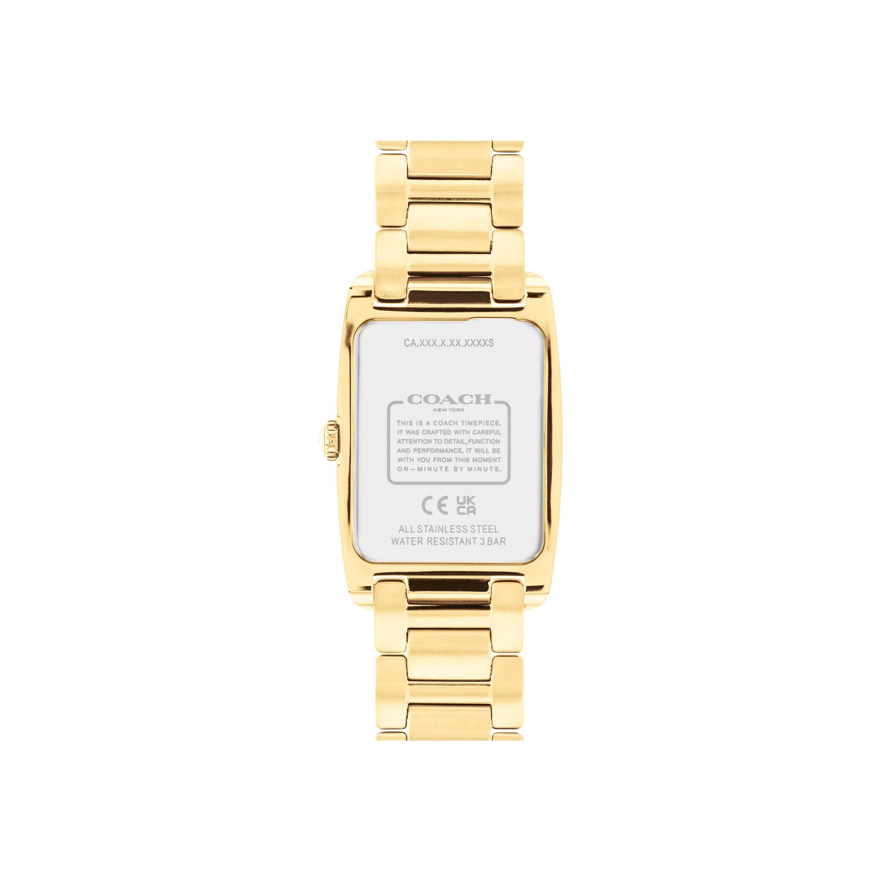 Gold - Coach - Ladies Reese Gold IP Crystal Bracelet Watch - 3