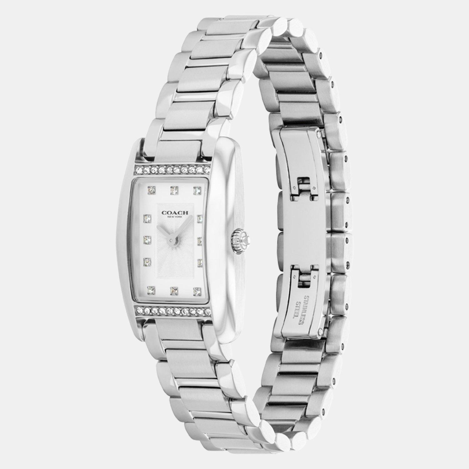 Silver - Coach - Coach Ladies Reese Gold IP Crystal Bracelet Watch - 2