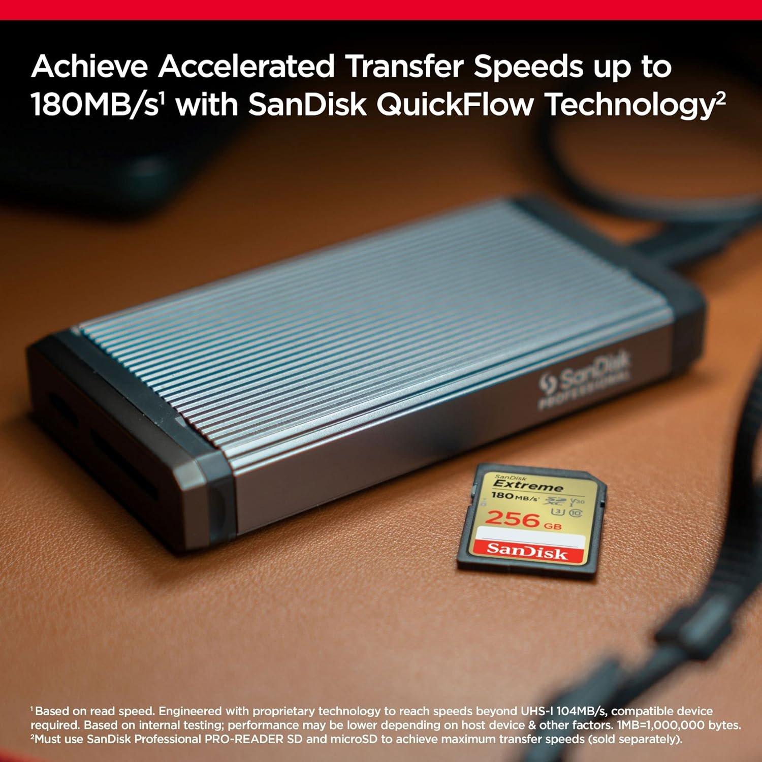 Black - SanDisk - 256GB Extreme SDXC card SD card up to 180MB/s V30 Memory card UHS-I Class 10 U3 V30 - 3