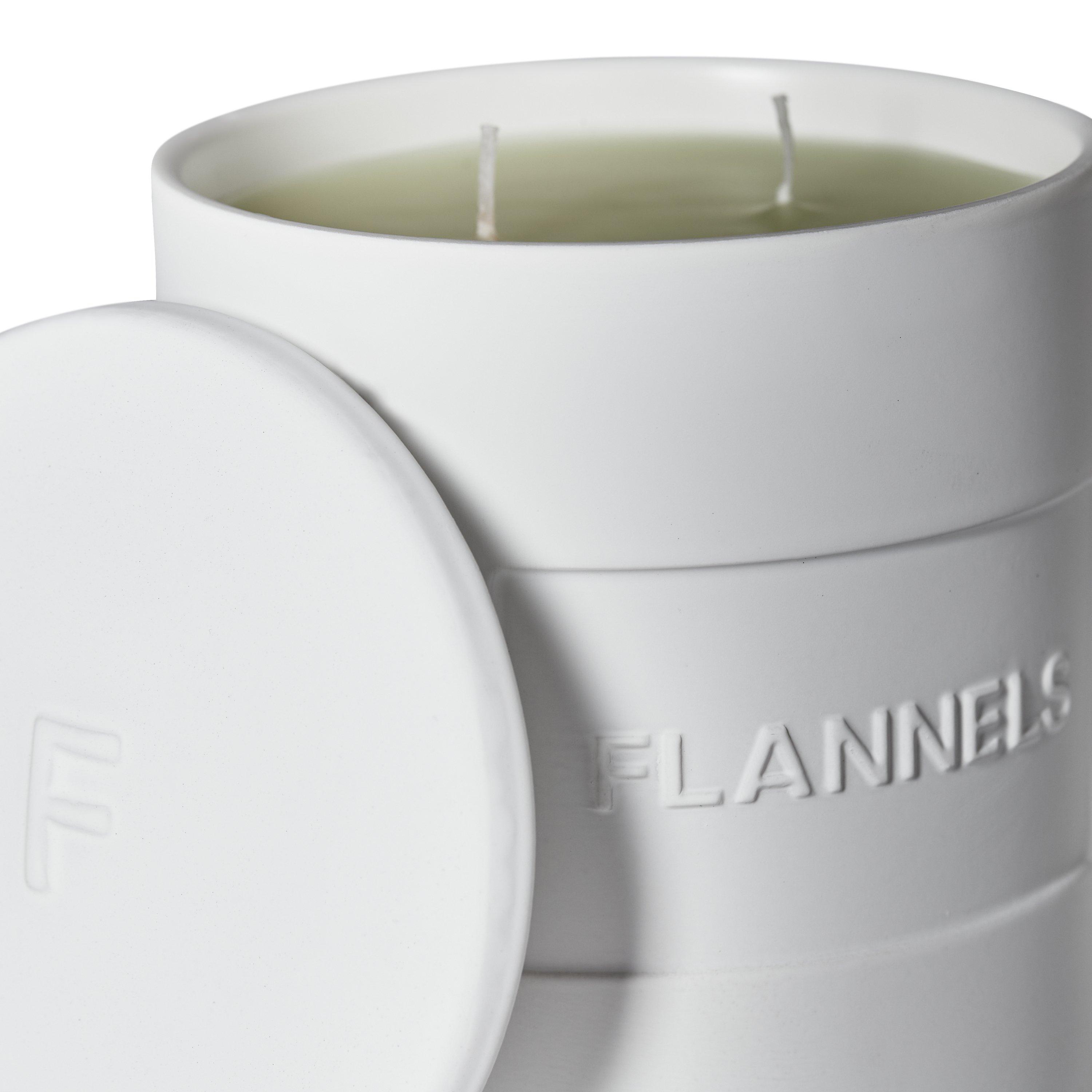 White - Flannels - Ceramic 500g Candle - 4