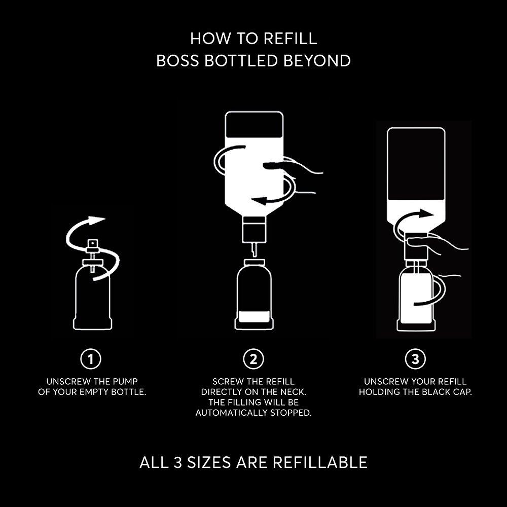 Clear - Boss - Men's Bottled Beyond Refill Eau de Parfum 200ml, Premium Ginger-Leather Fragrance - 3