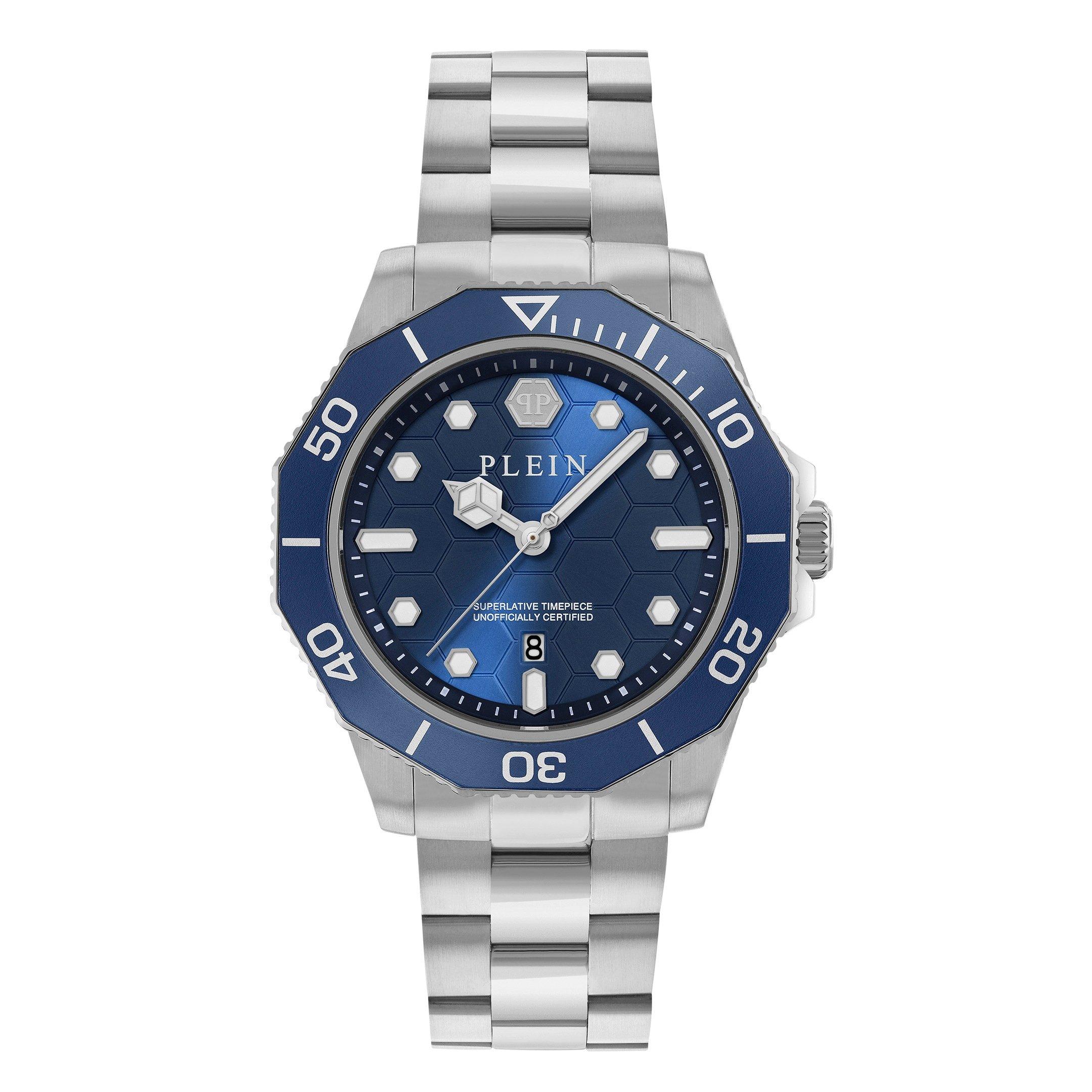 Philipp Plein Men's Hypersport Analogue Quartz Watch - Blue/Silver - 44mm