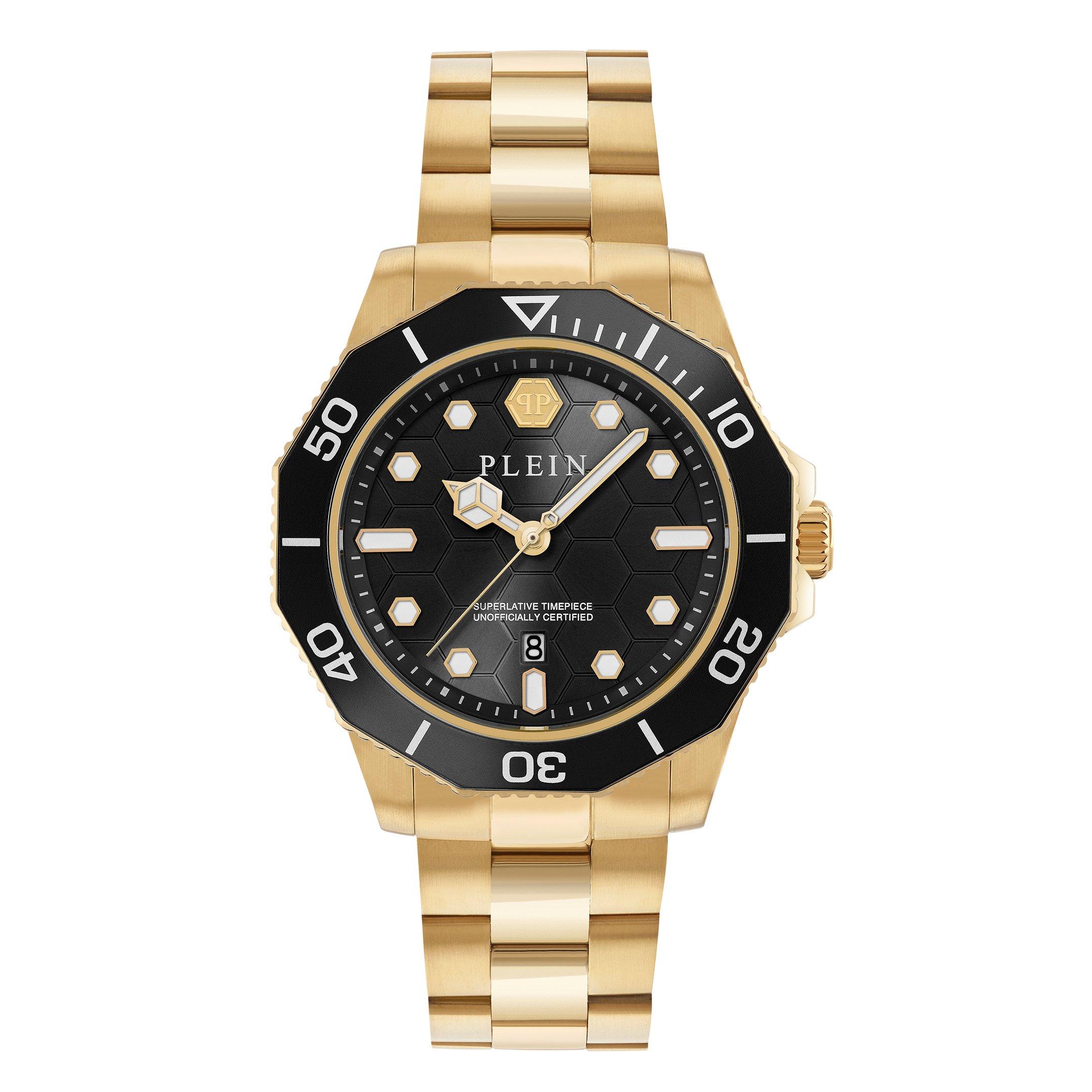 Philipp Plein Men's Hypersport Analogue Quartz Watch - Black/Gold Tone - 44mm