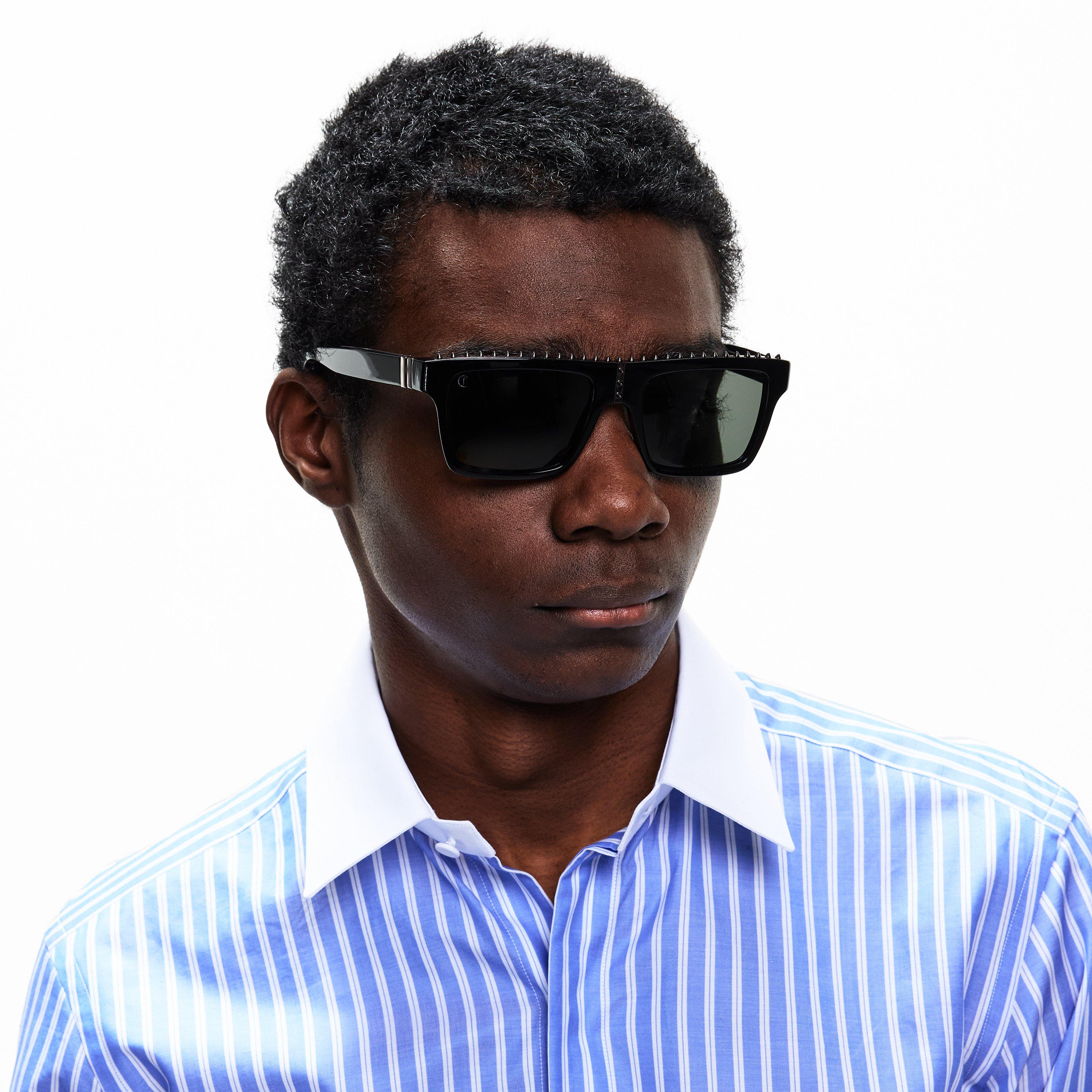 Black/Smoke - Christian Louboutin - Women's Rectangle Sunglasses - 3