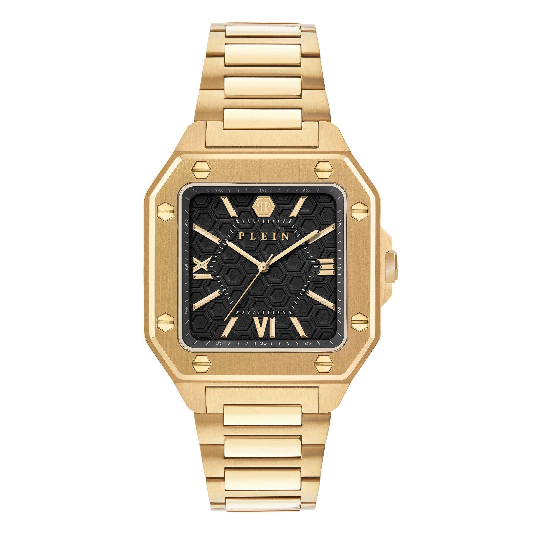 Philipp Plein Men's Rock Couture Analogue Quartz Watch - Black/Gold Tone - 42mm