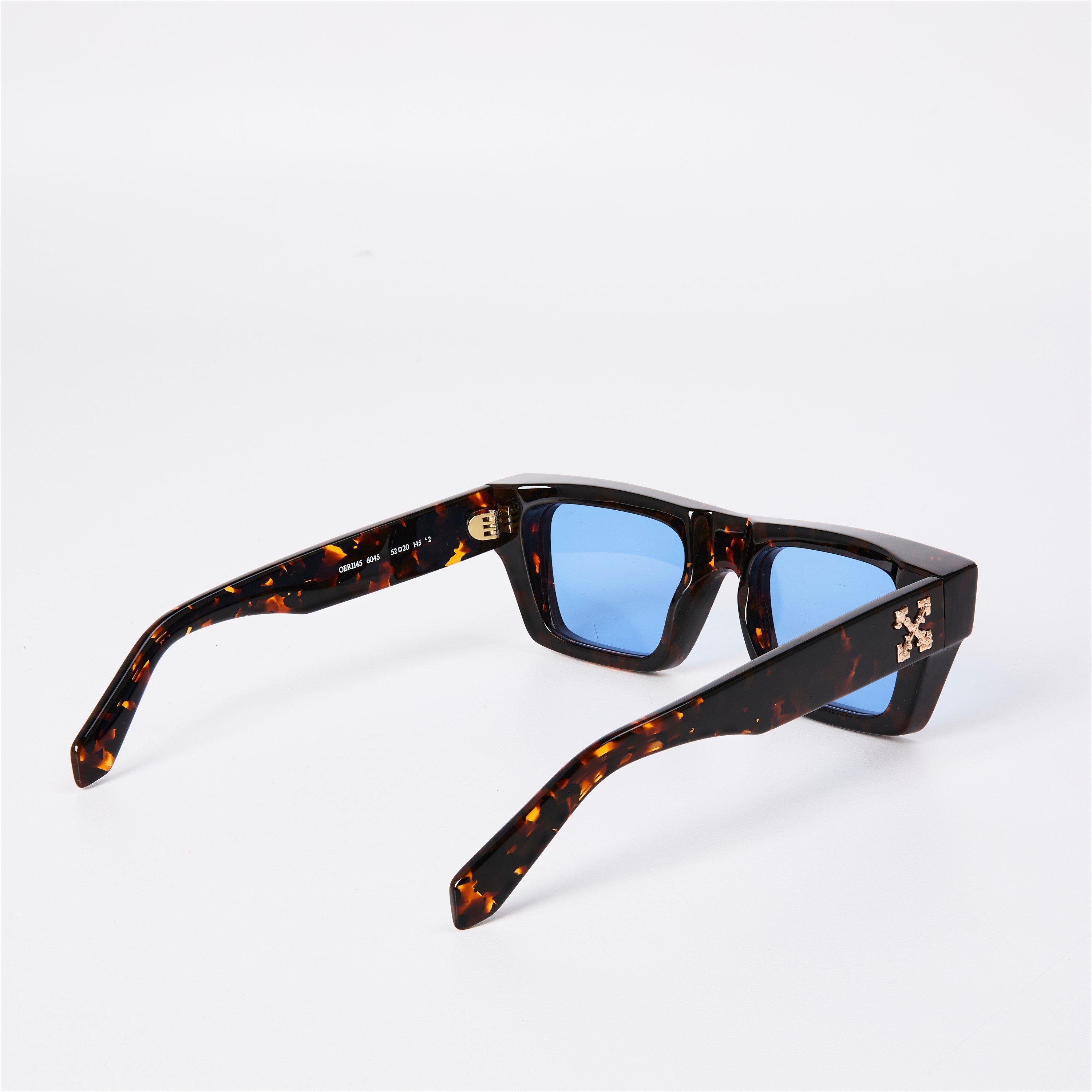 Havana/Blue - Off White - Oregon Square Sunglasses - 2