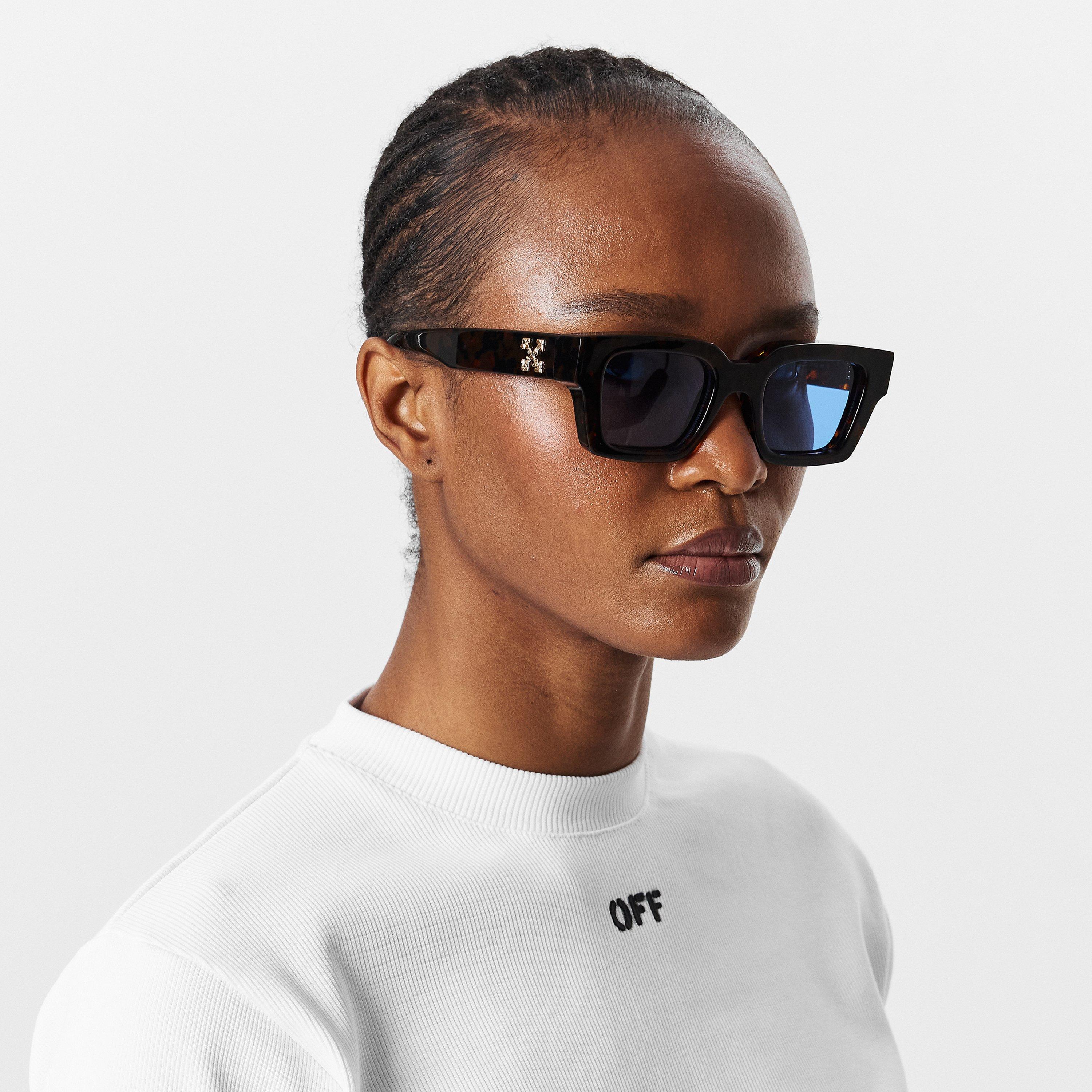 Havana/Blue - Off White - Virgil Sung 53 Square Sunglasses - 3