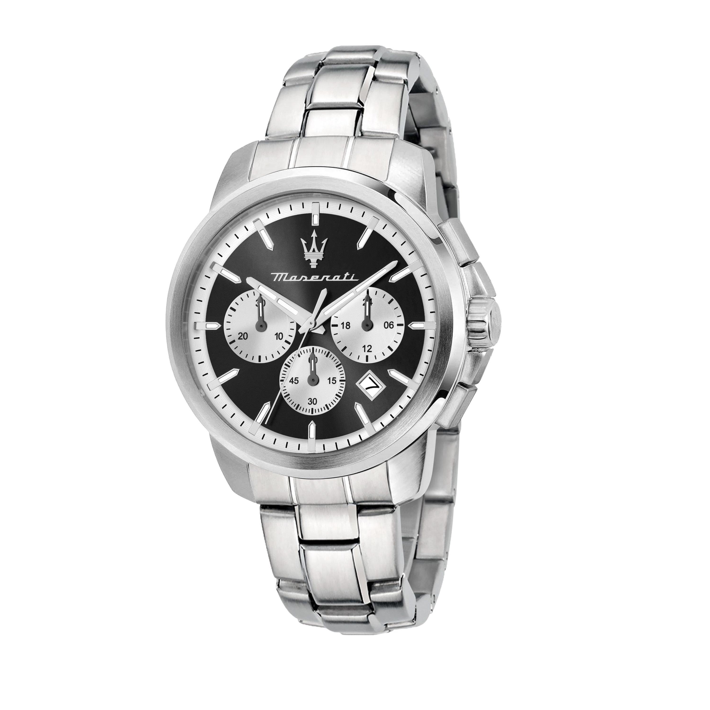 Maserati Men's Successo Sn63 - Black/Silver - 42MM