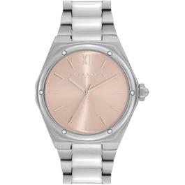 Olivia Burton Sports Luxe 33mm Hexa Blush And Silver Bracelet Watch