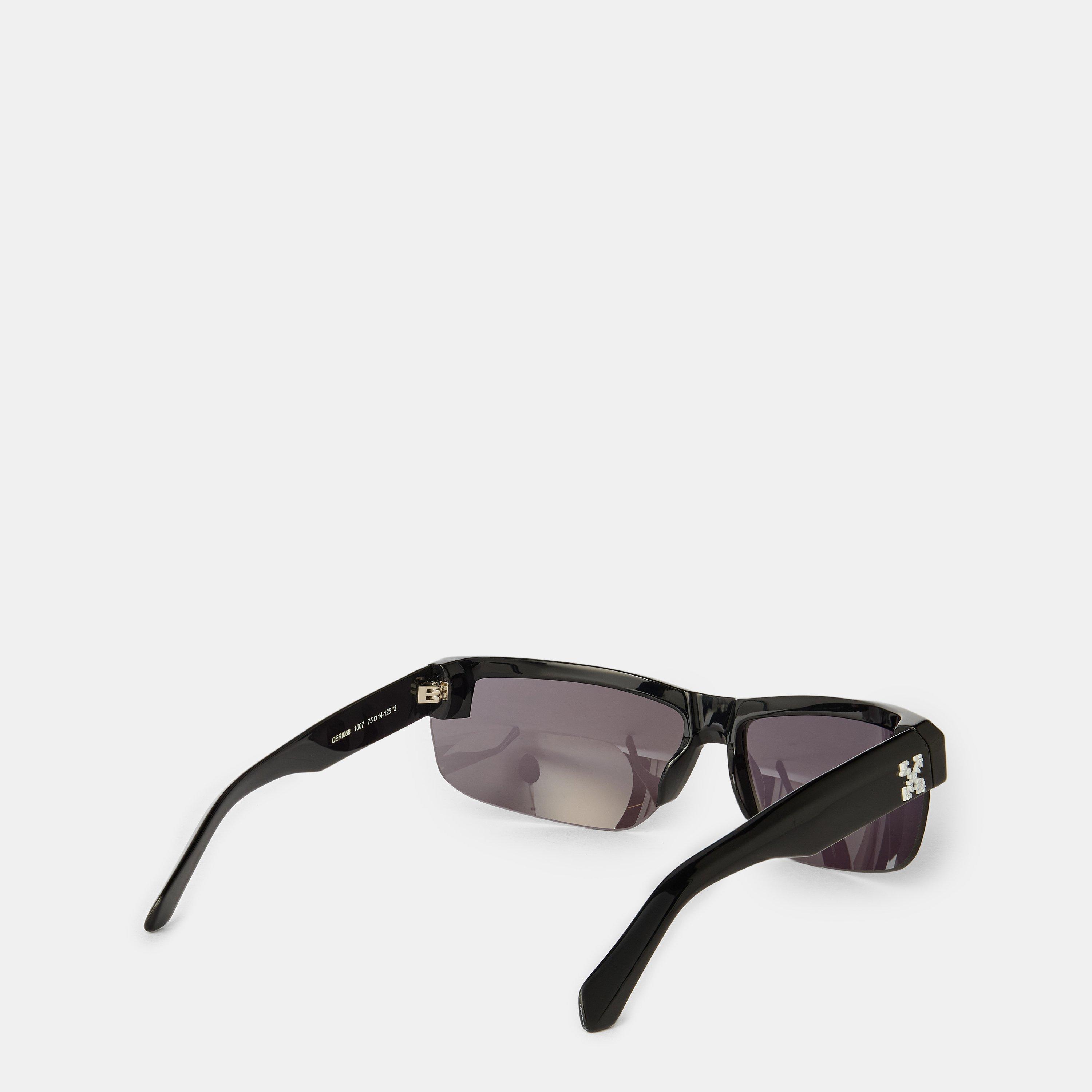 Black/Dark Grey - Off White - Unisex Square Sunglasses, Square Design - 2