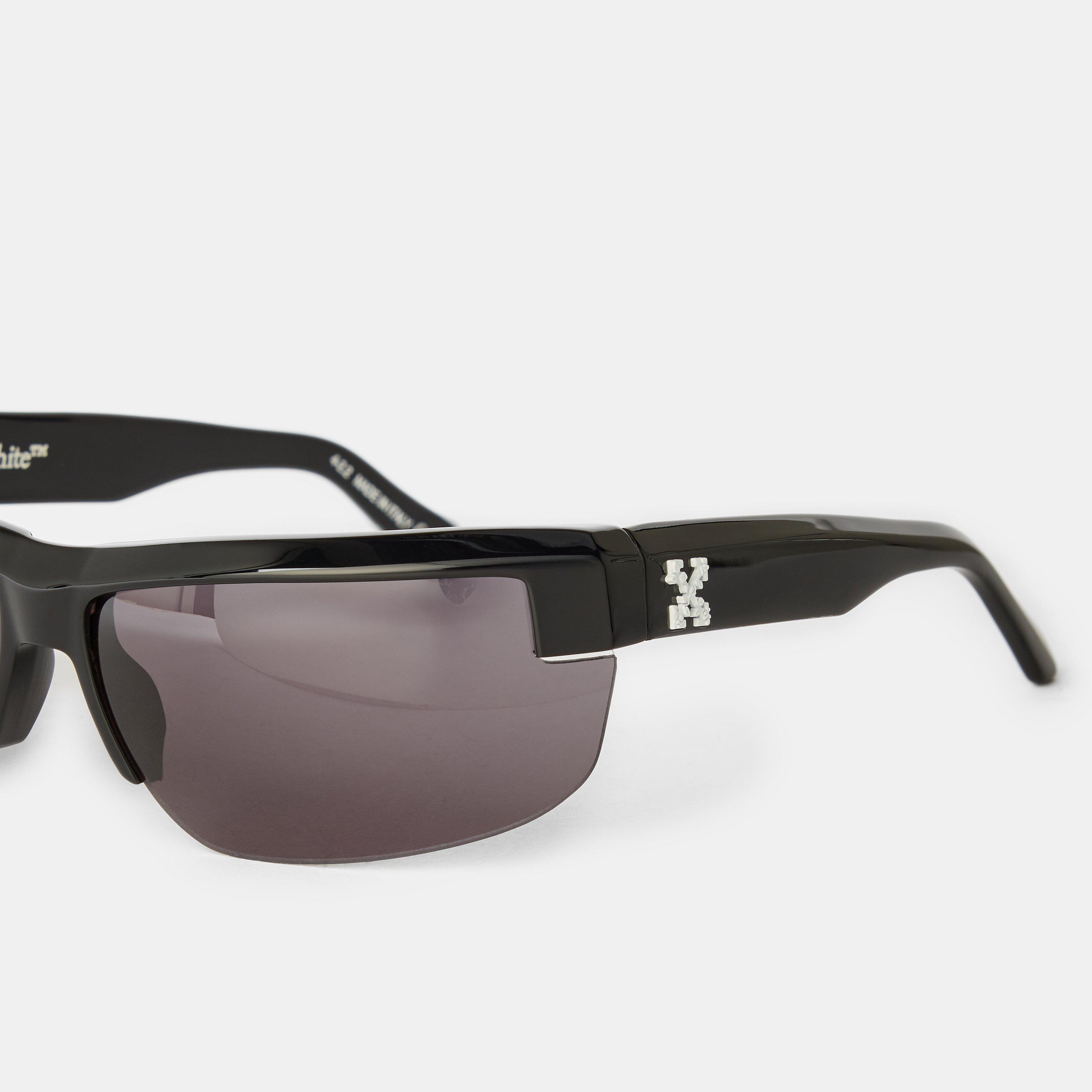 Black/Dark Grey - Off White - Unisex Square Sunglasses, Square Design - 3