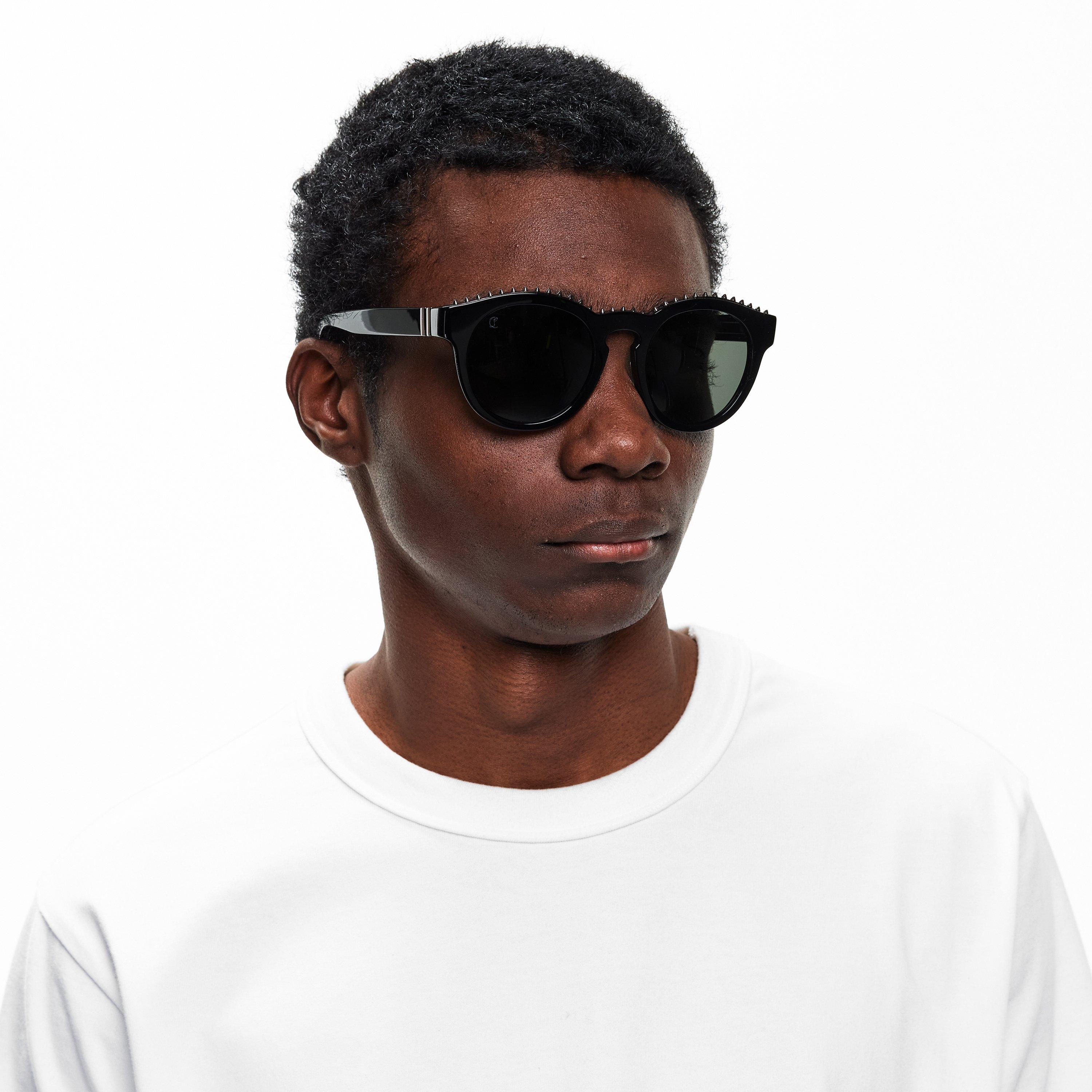 Black/Smoke - Christian Louboutin - Women's Round Sunglasses - 3