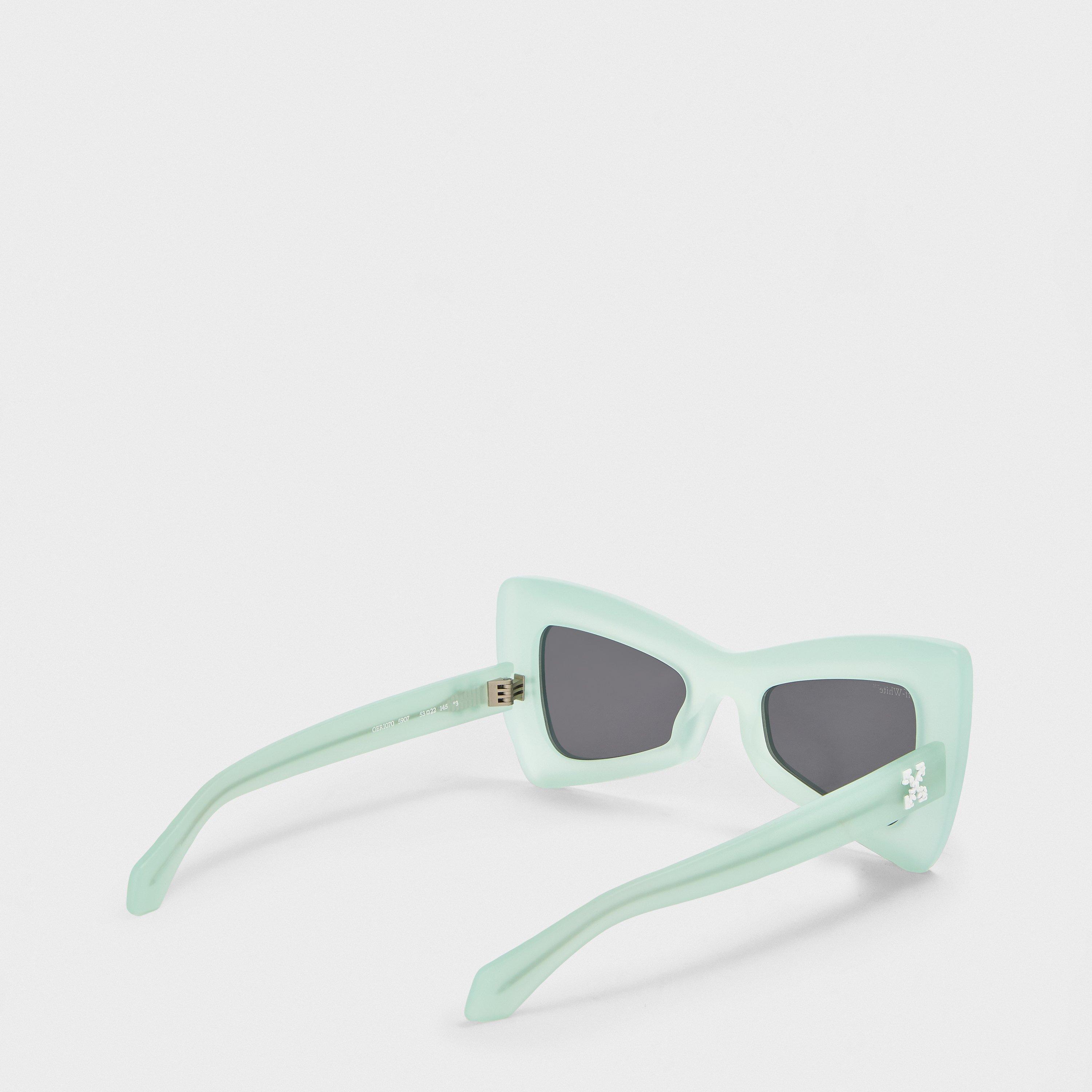 Teal/Dark Grey - Off White - Unisex Square Sunglasses, Square Design - 2