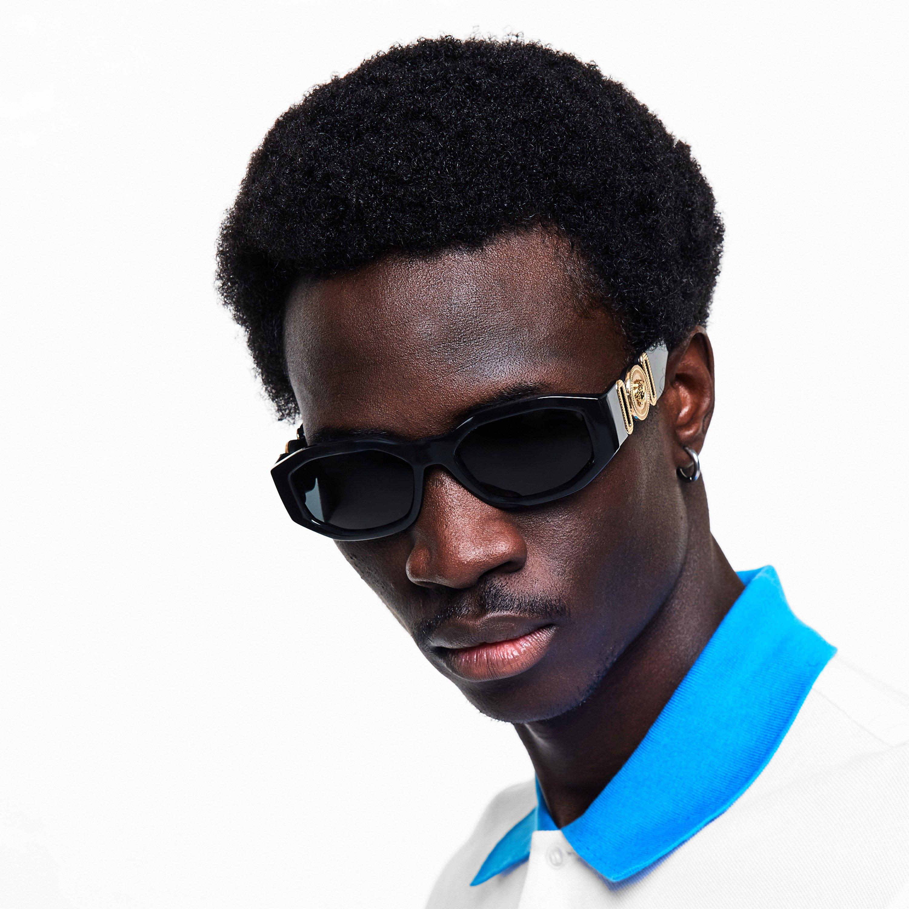 Gold/Black - Versace - Men's 0VE4361 Oval Sunglasses - 3