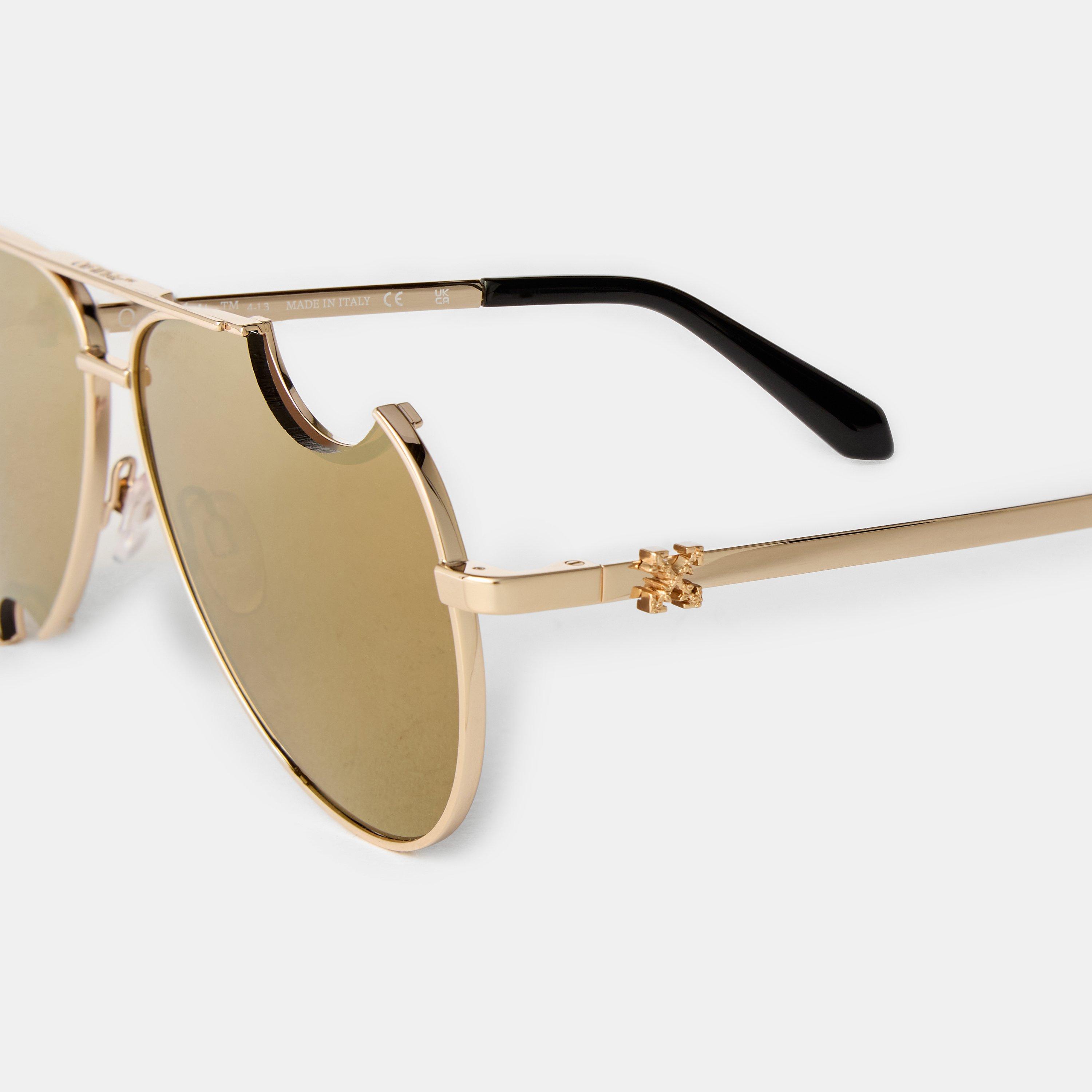 Gold Mirror - Off White - Square Sunglasses - 3