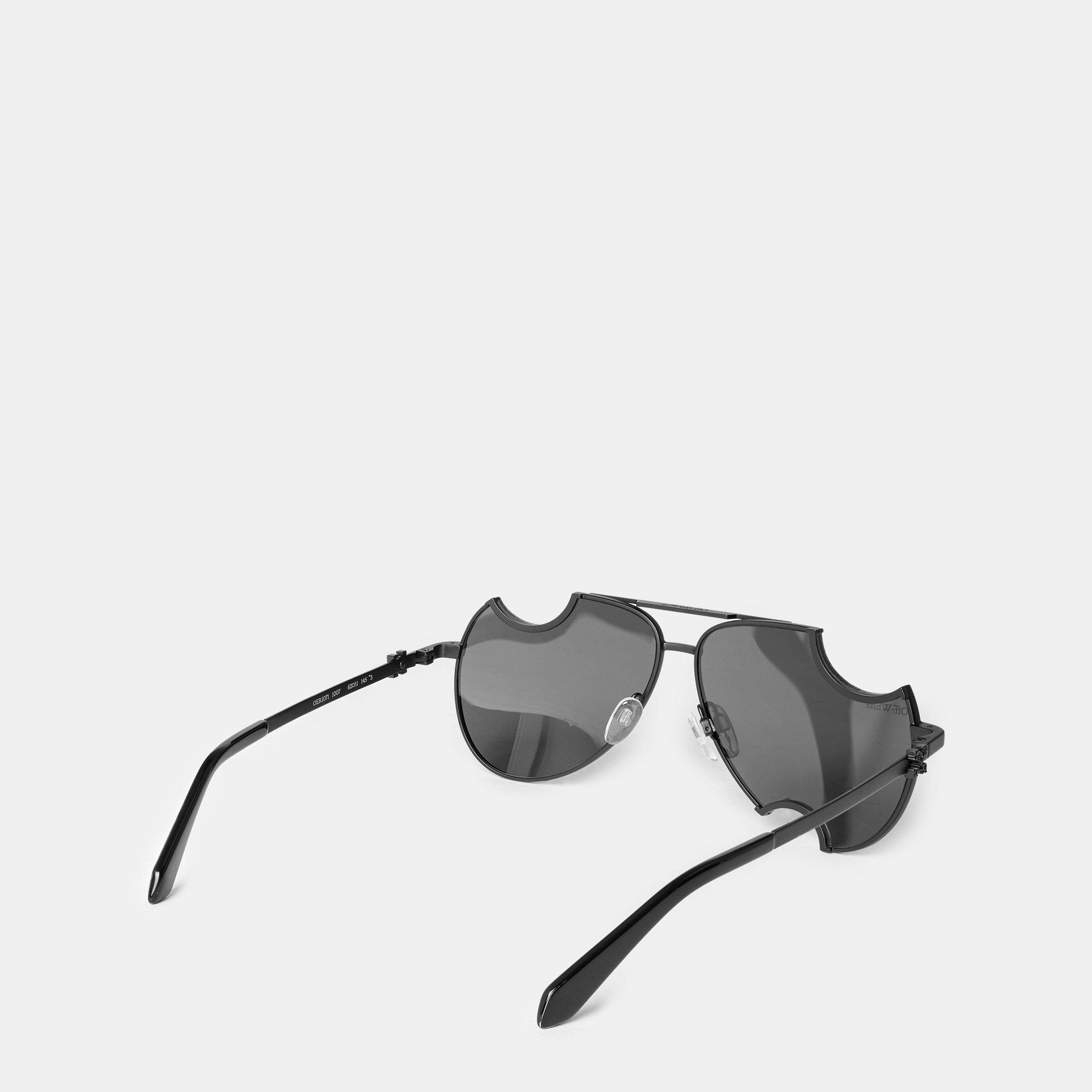 Black/Dark Grey - Off White - Unisex Square Sunglasses, Square Design - 2