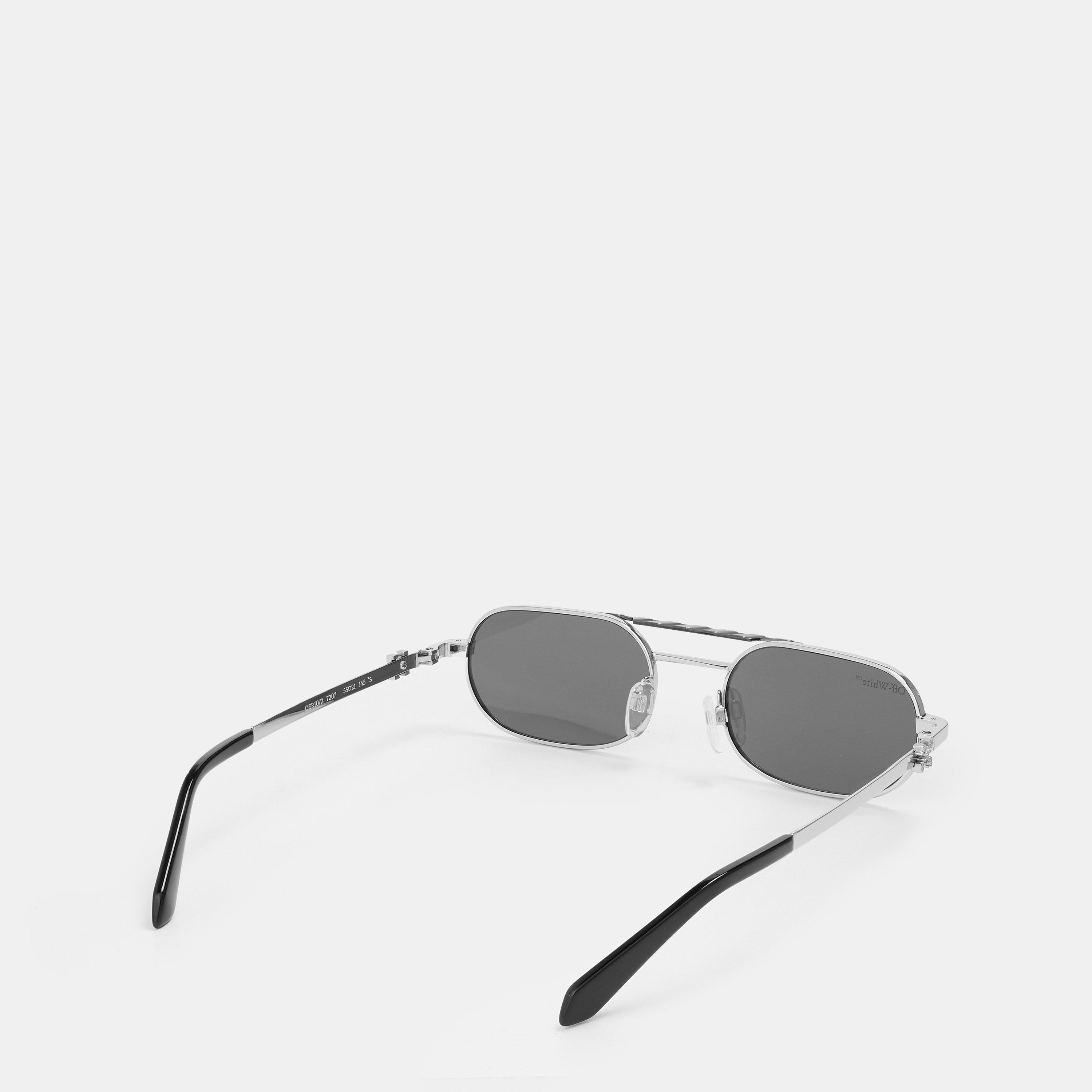 Silver/Grey - Off White - Unisex Square Sunglasses, Square Design - 2