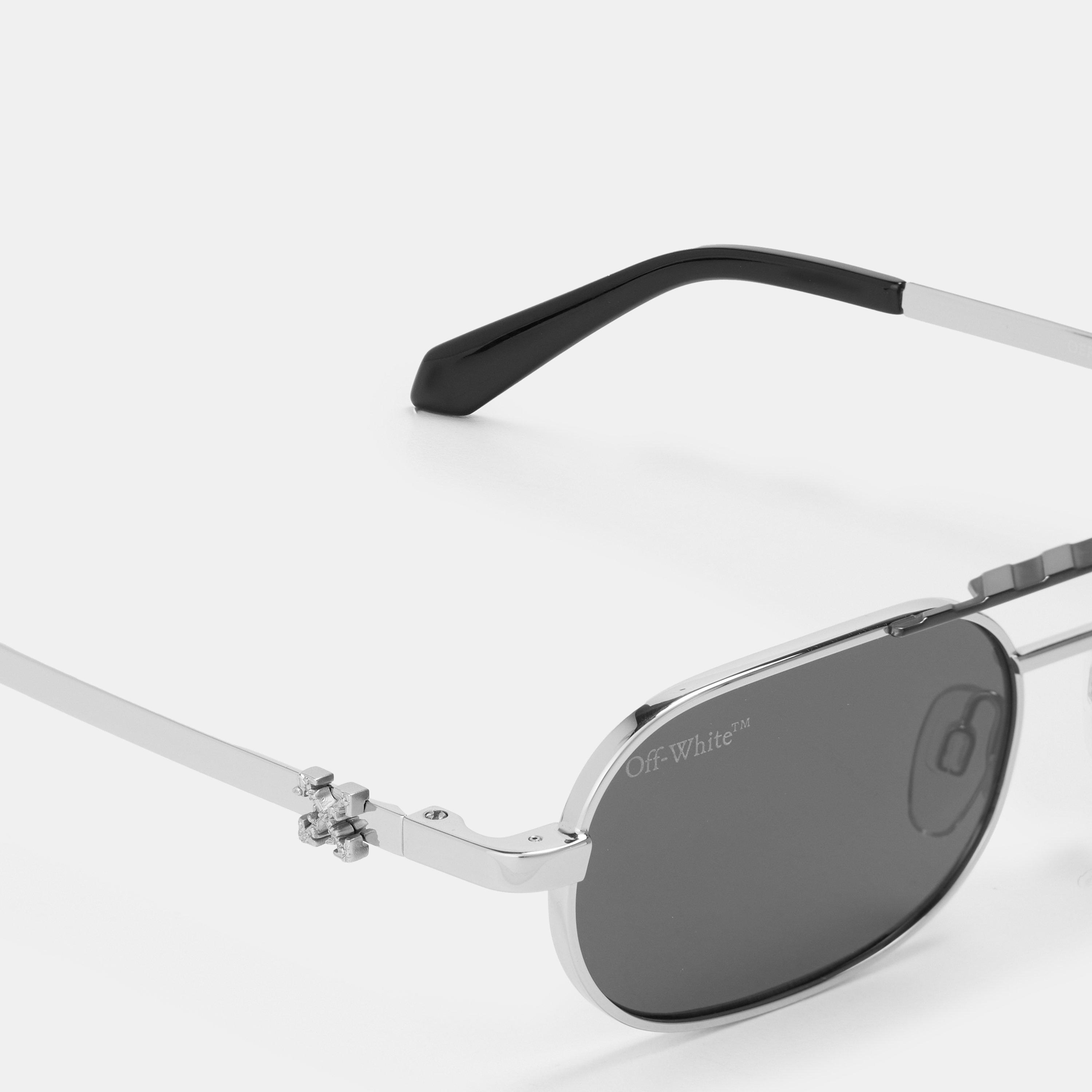 Silver/Grey - Off White - Unisex Square Sunglasses, Square Design - 3