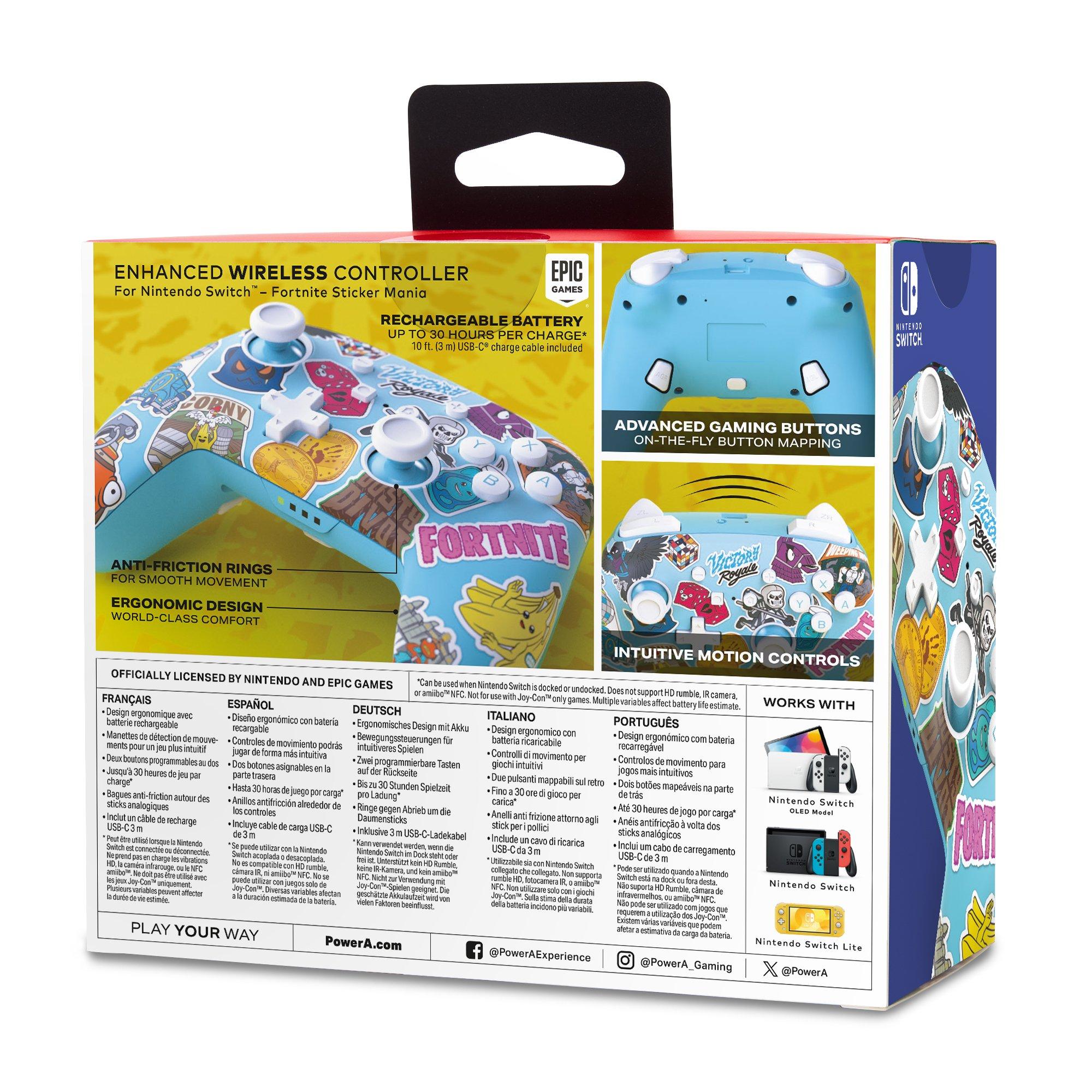 Fortnite Sticke - PowerA - Enhanced Wireless Controller for Nintendo Switch - Fortnite Sticker Mania - 10