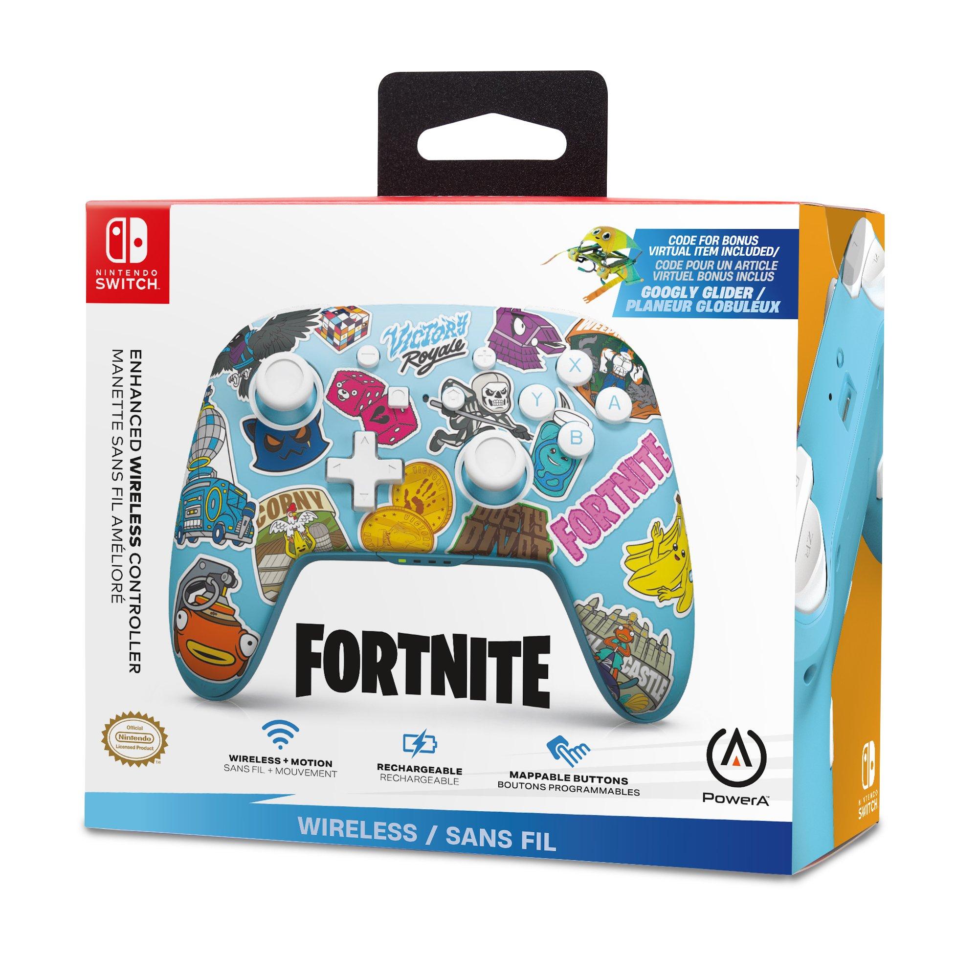 Fortnite Sticke - PowerA - Enhanced Wireless Controller for Nintendo Switch - Fortnite Sticker Mania - 9