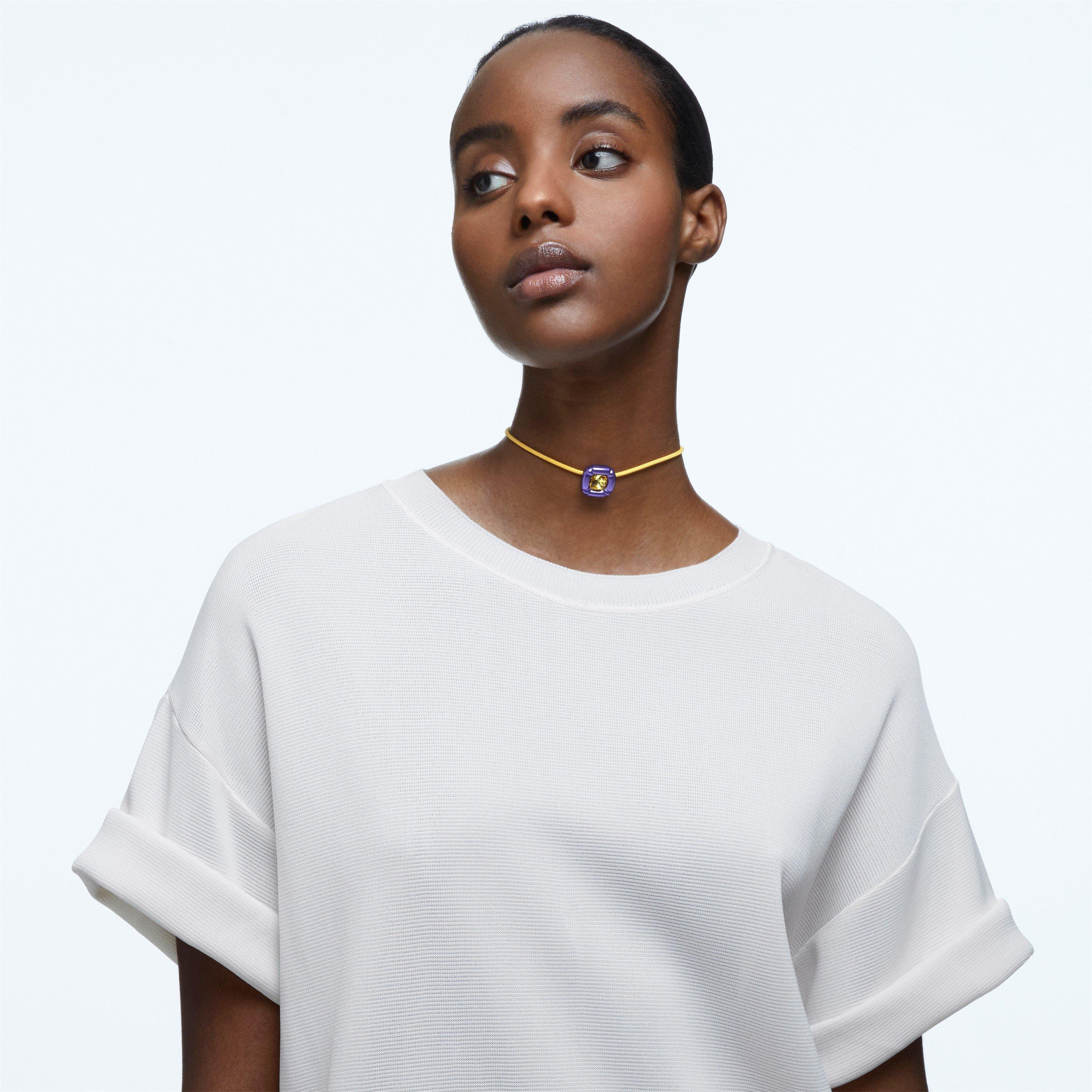 Goud/Paars - Swarovski - Dulcis necklace, Cushion cut, Purple - 2