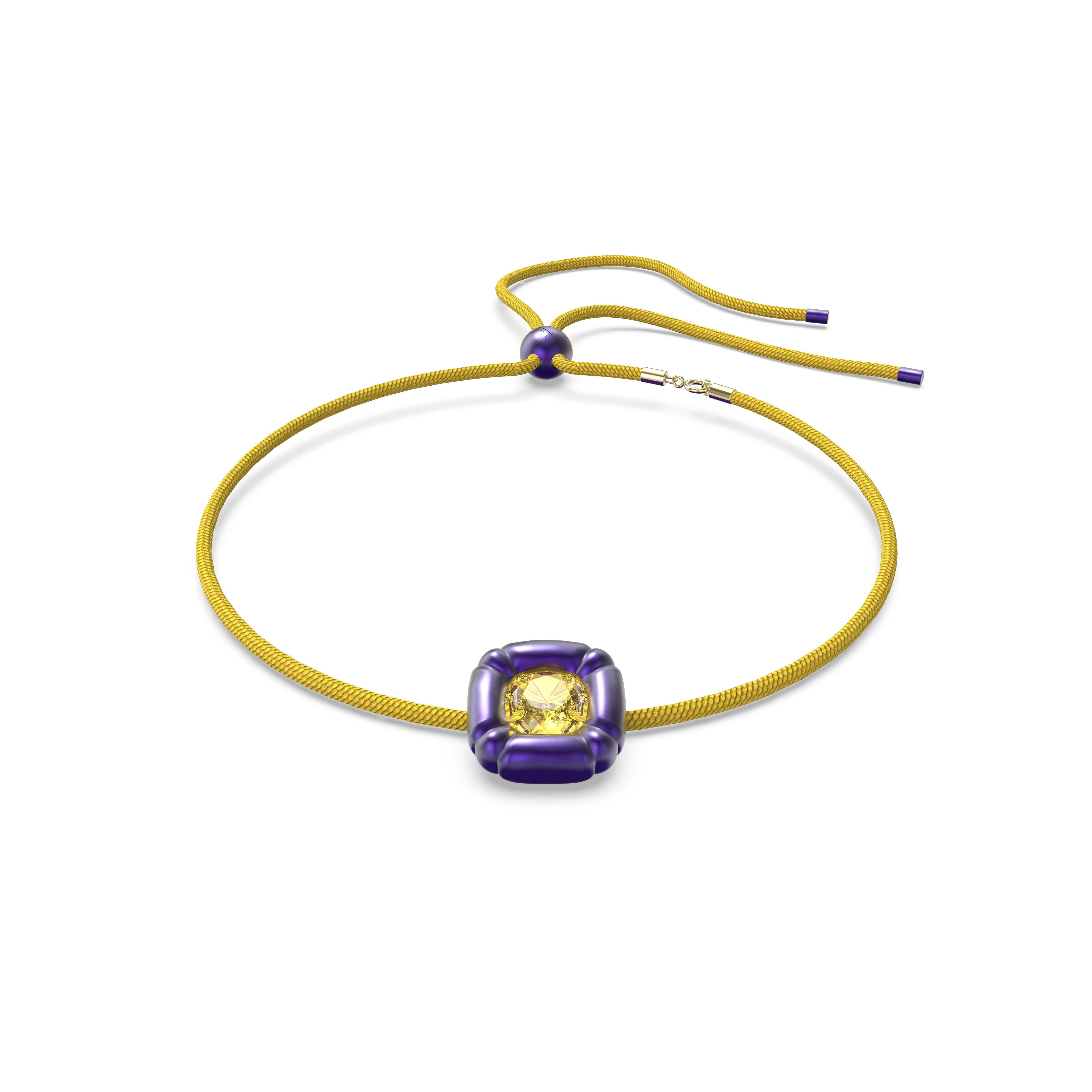 Goud/Paars - Swarovski - Dulcis necklace, Cushion cut, Purple - 4