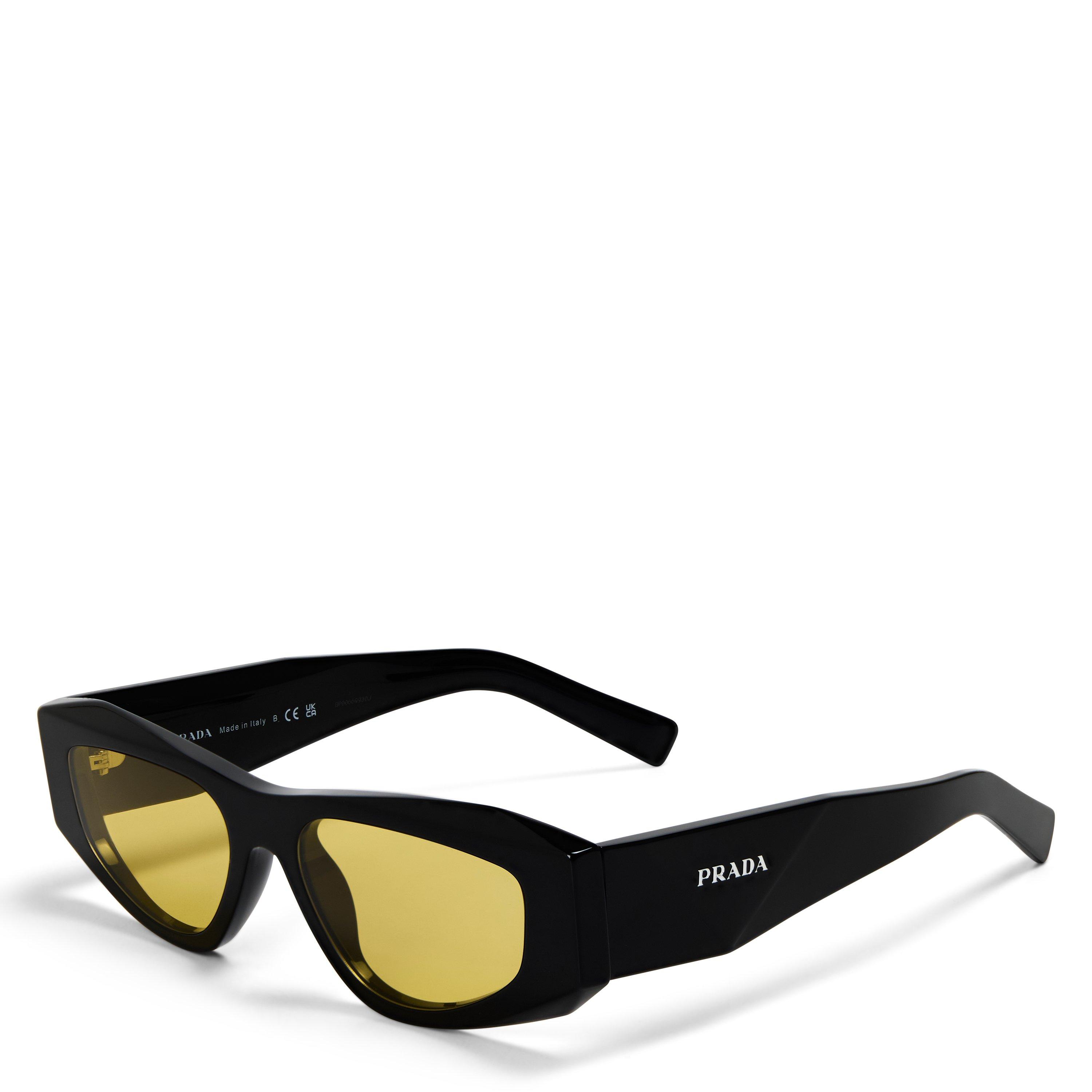 Prada Men's Shield Sunglasses - Black/Yellow
