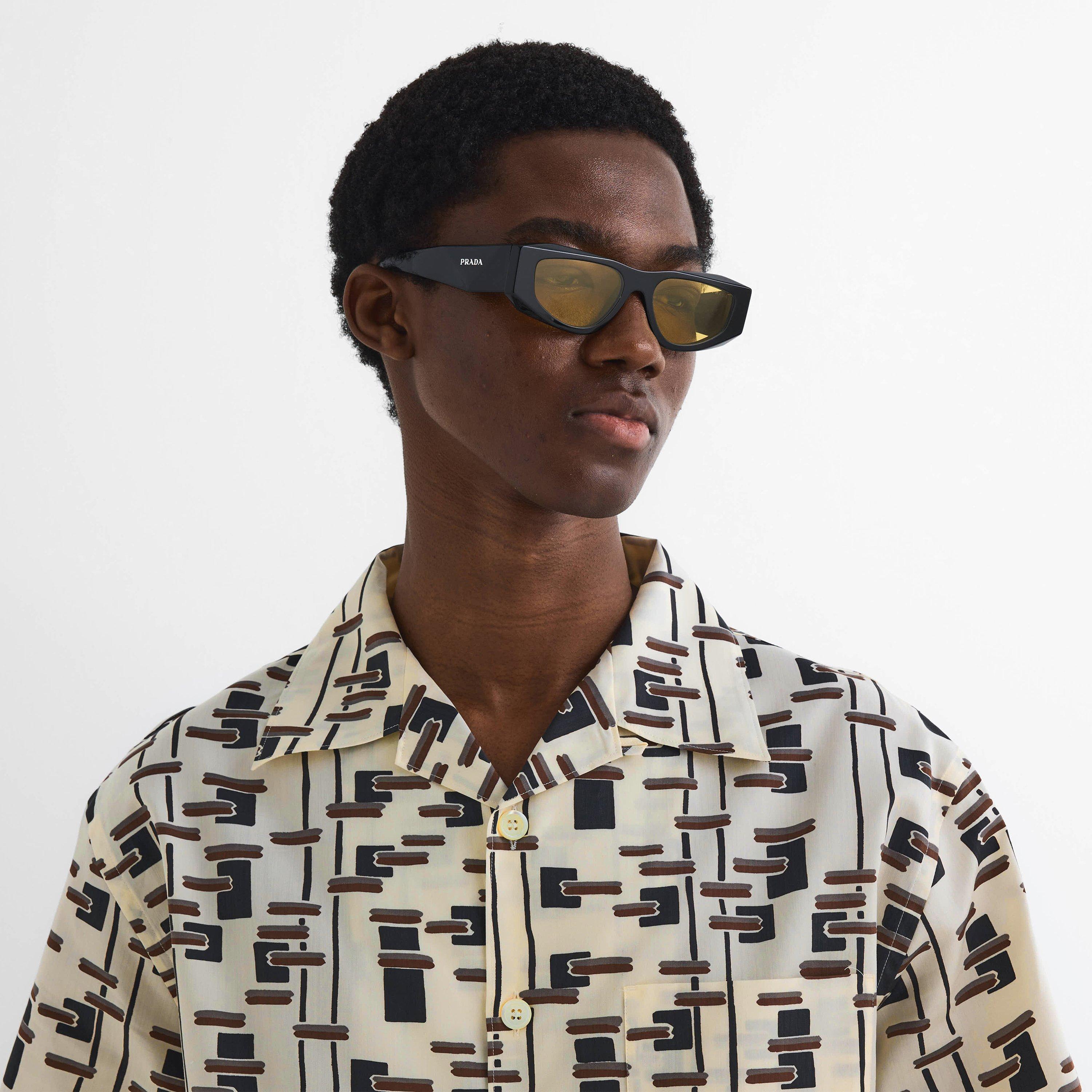 Black/Yellow - Prada - Men's Shield Sunglasses - 3