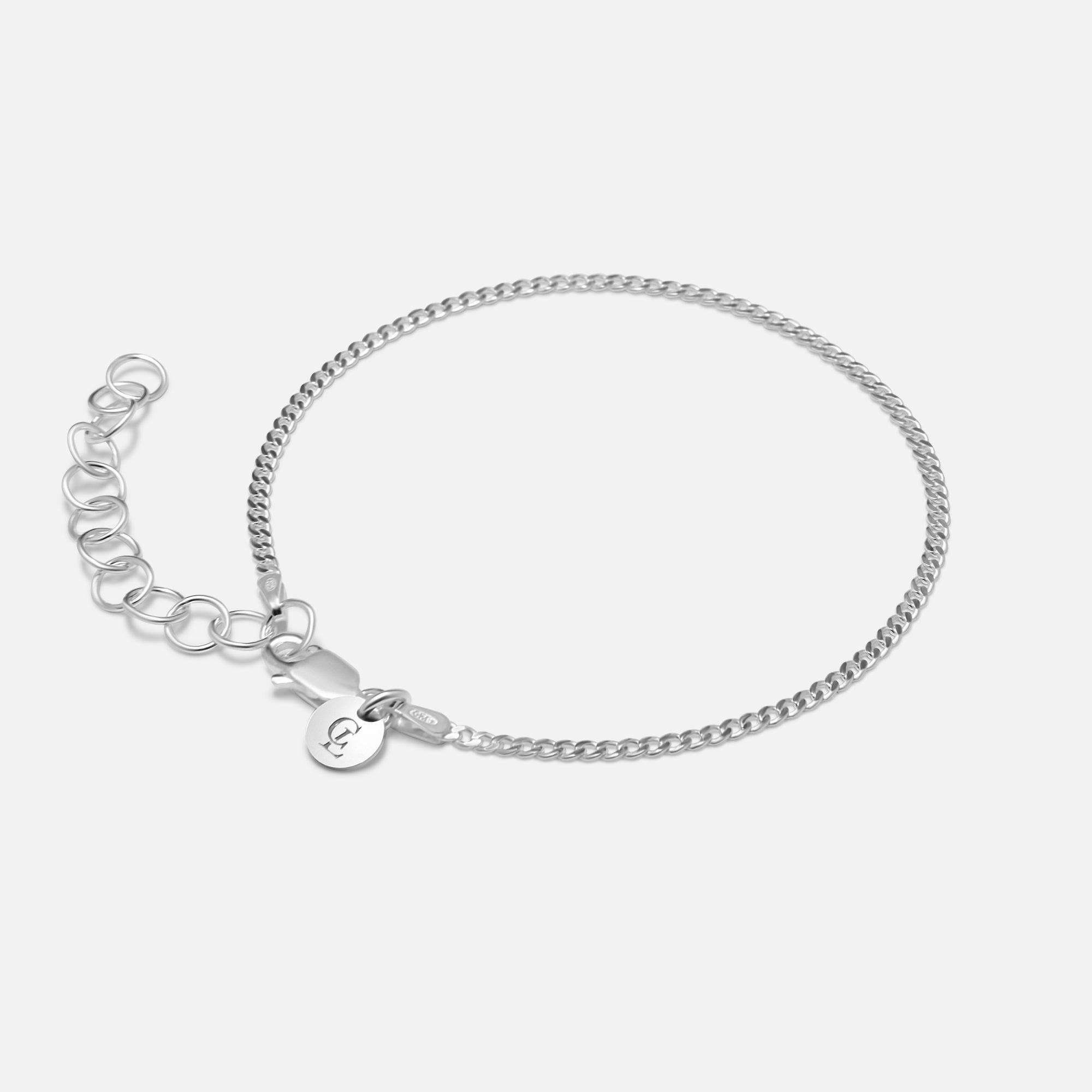 Silver - Common Lines - Mini Cuban Link Bracelet Superflat - 1