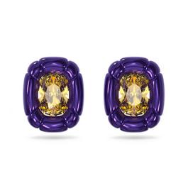 Swarovski Dulcis clip earrings, Cushion cut, Purple