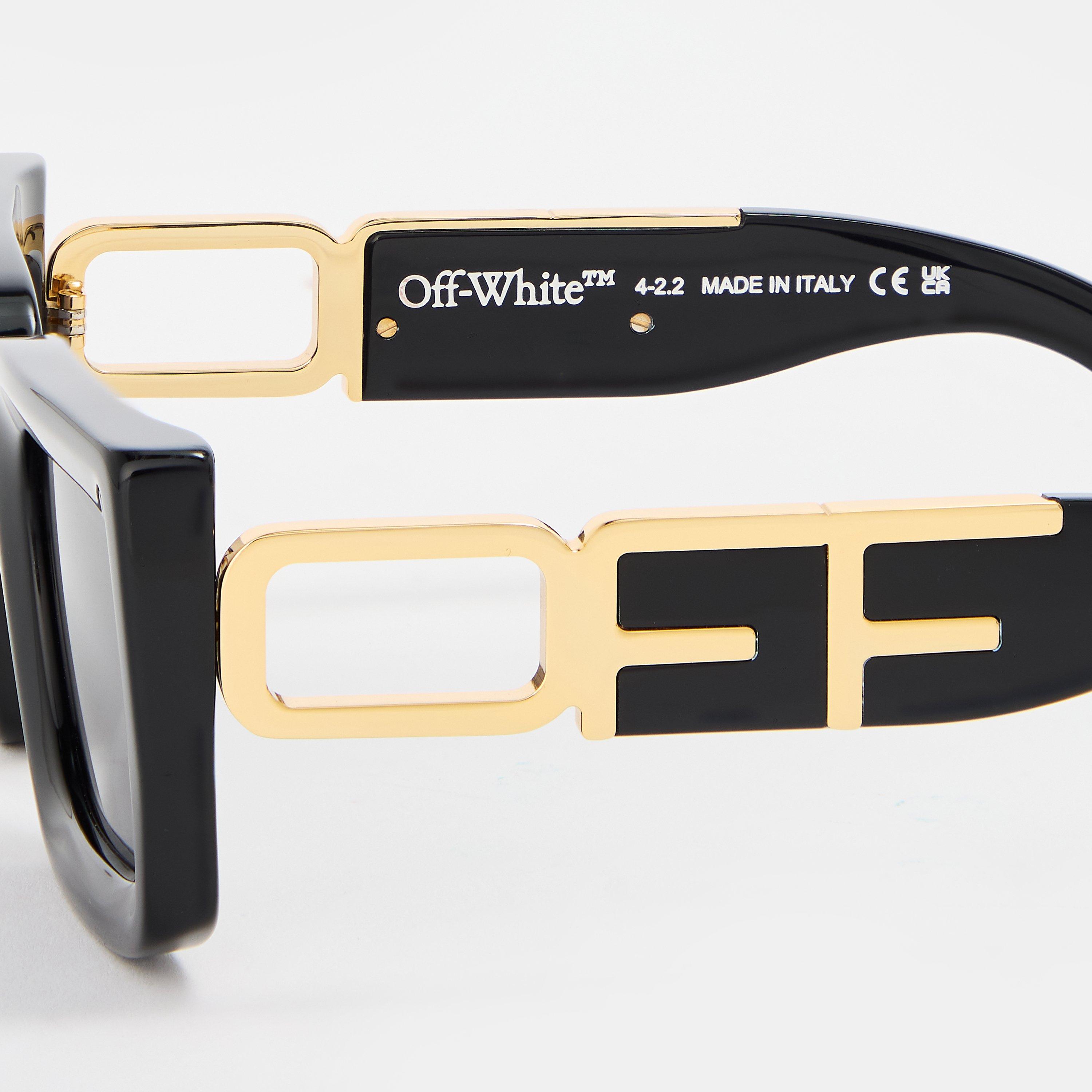 Black/Dark Grey - Off White - Unisex Square Sunglasses, Square Design - 3
