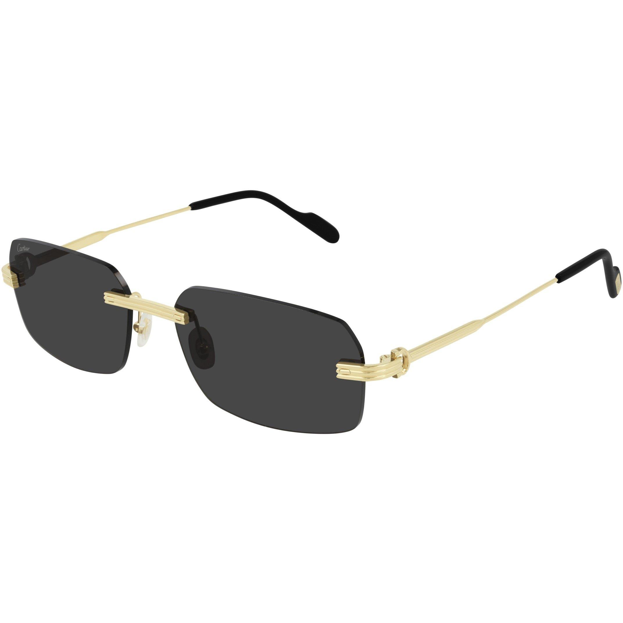 Gold - Cartier - Cartier CT0271S Mens Rimless Rectangular Sunglasses