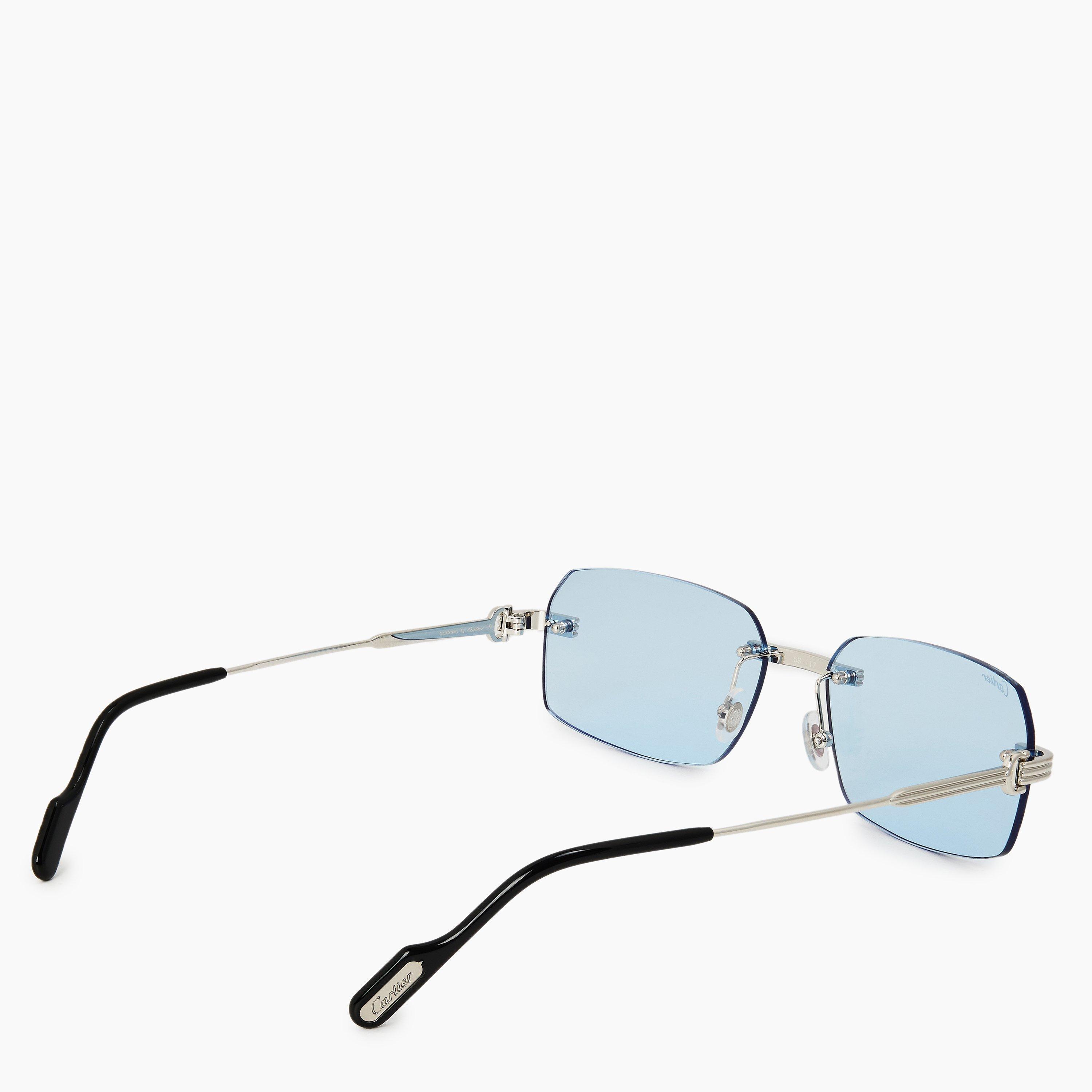 Silver - Cartier - Cartier CT0271S Mens Rimless Rectangular Sunglasses - 2