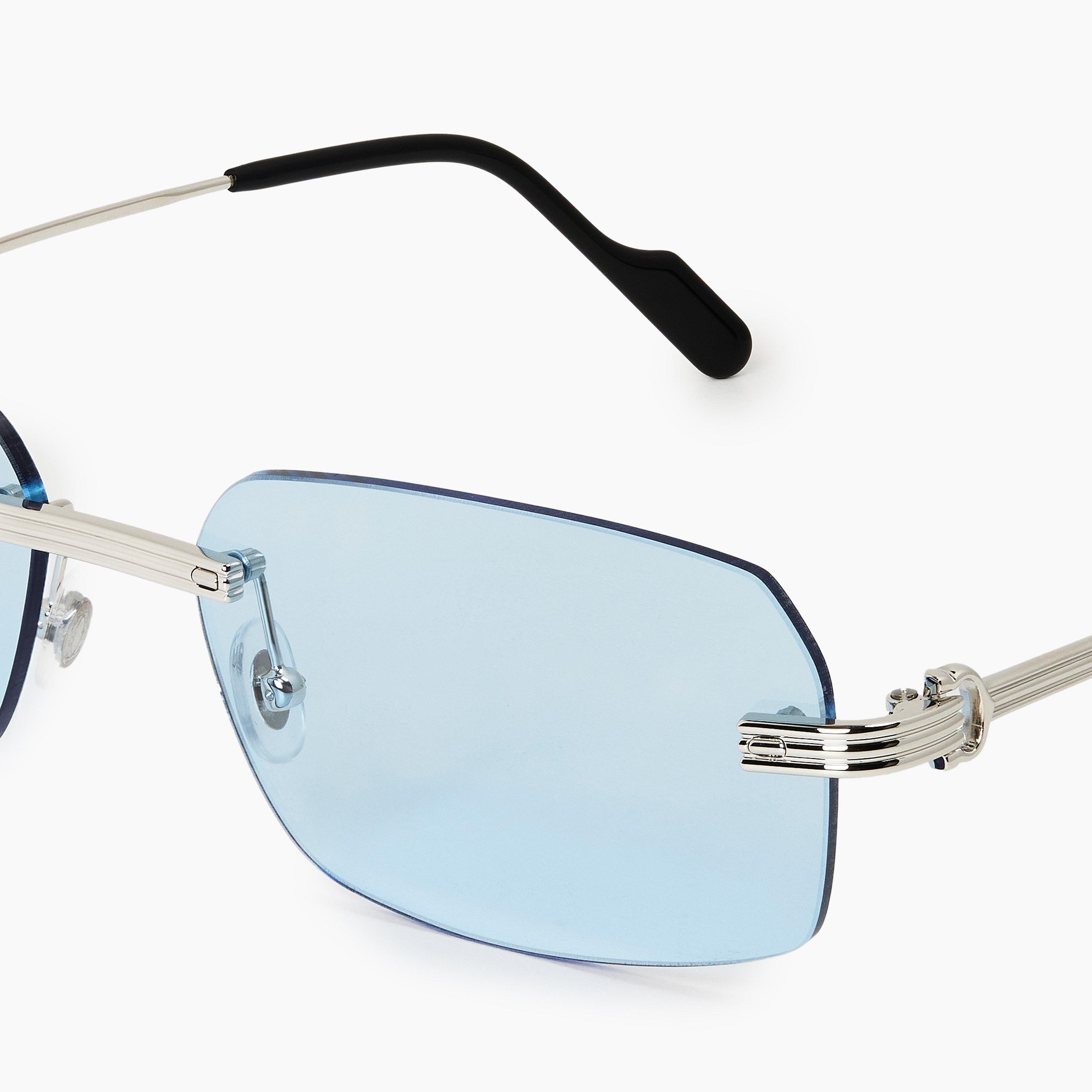 Silver - Cartier - Cartier CT0271S Mens Rimless Rectangular Sunglasses - 3