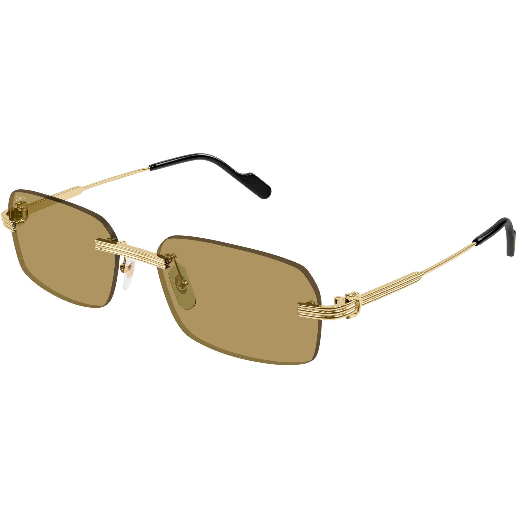 Cartier Cartier CT0271S Mens Rimless Rectangular Sunglasses - Gold